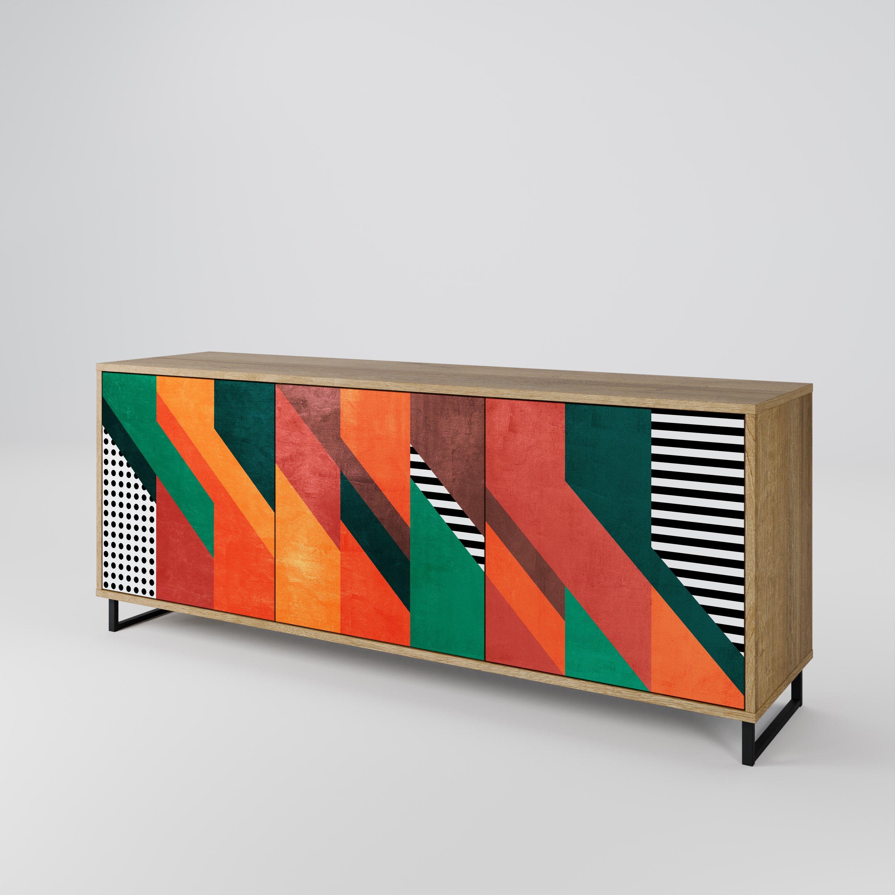 MAKESHIFT ARTISTRY 3-Door Sideboard in Oak Effect