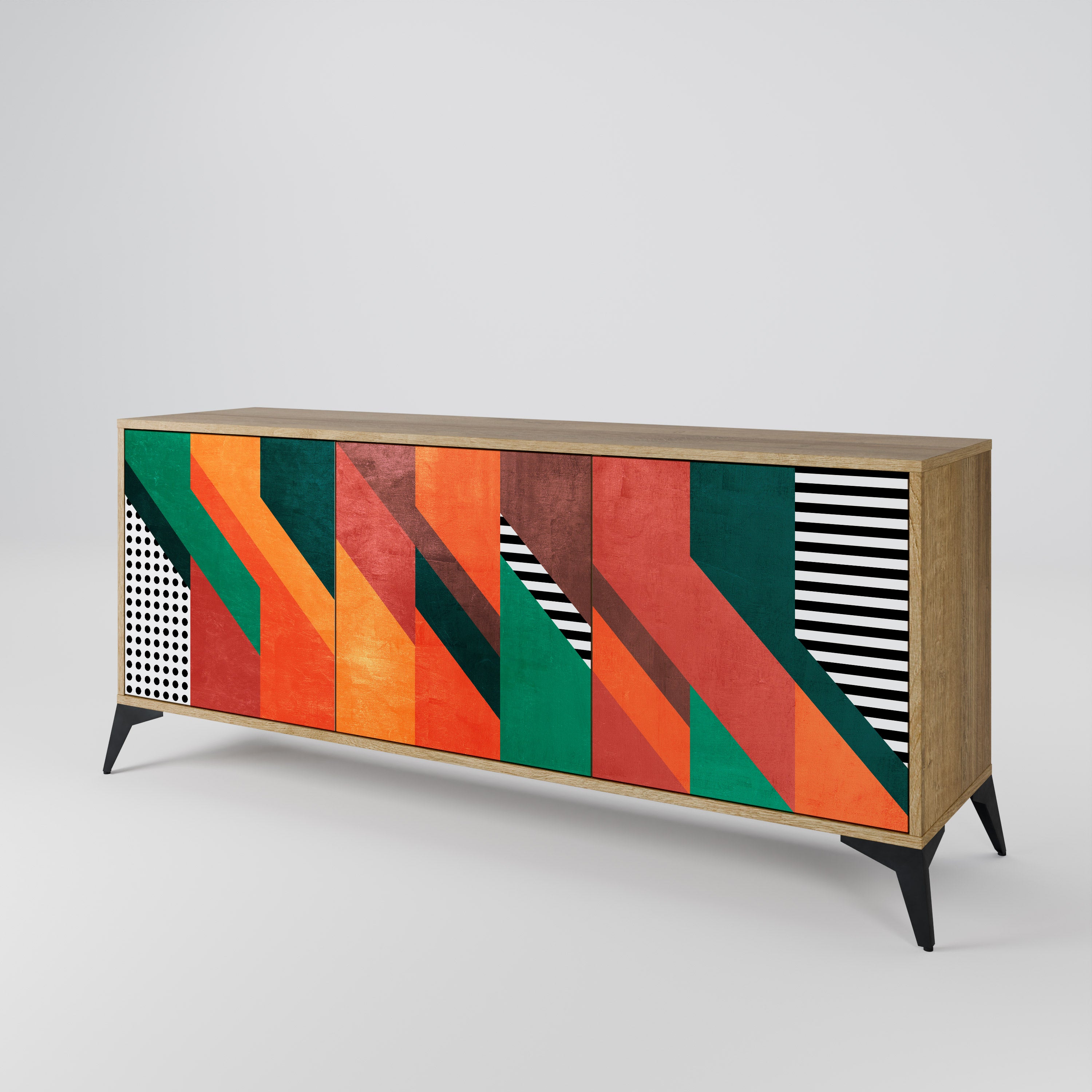 MAKESHIFT ARTISTRY 3-Door Sideboard in Oak Effect