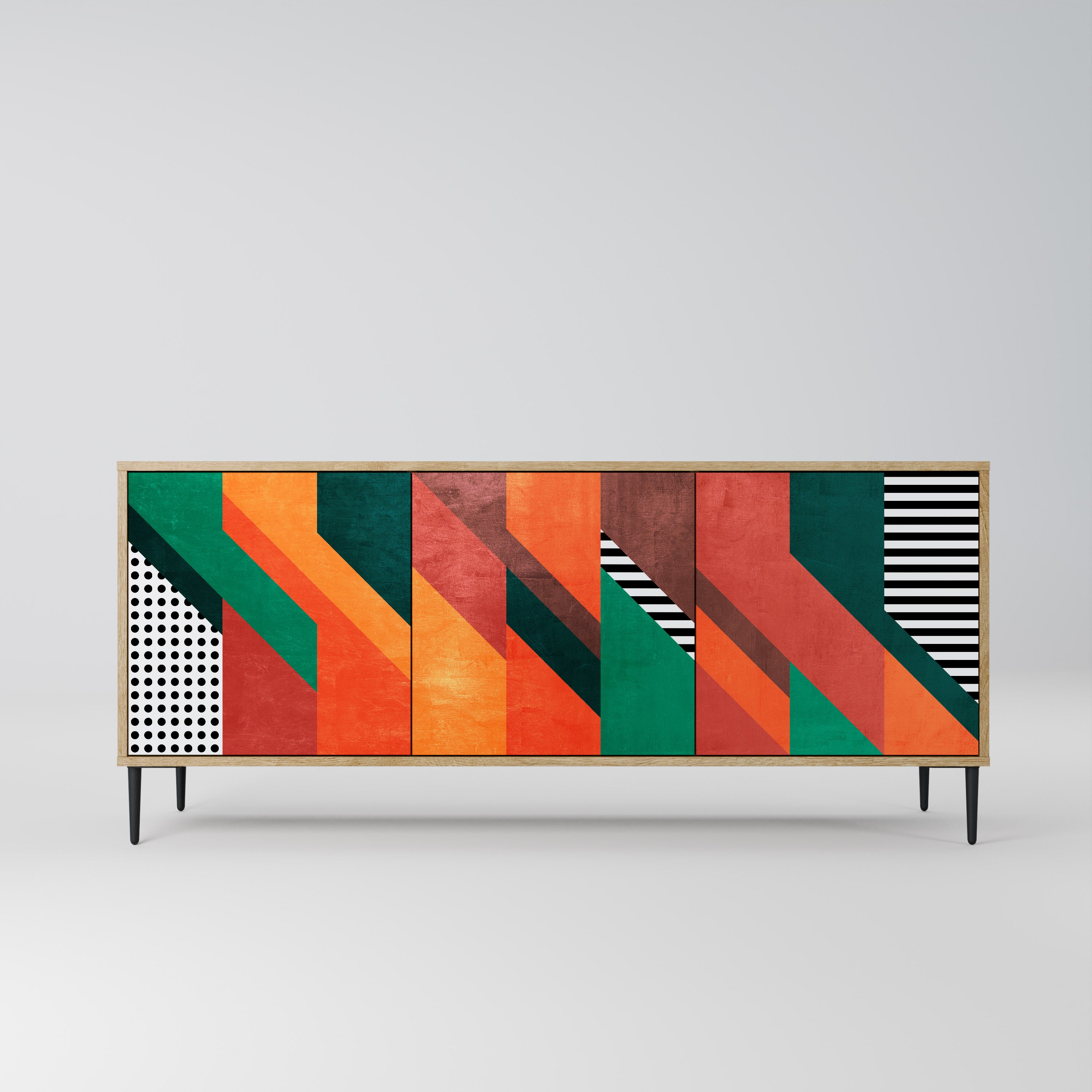MAKESHIFT ARTISTRY 3-Door Sideboard in Oak Effect
