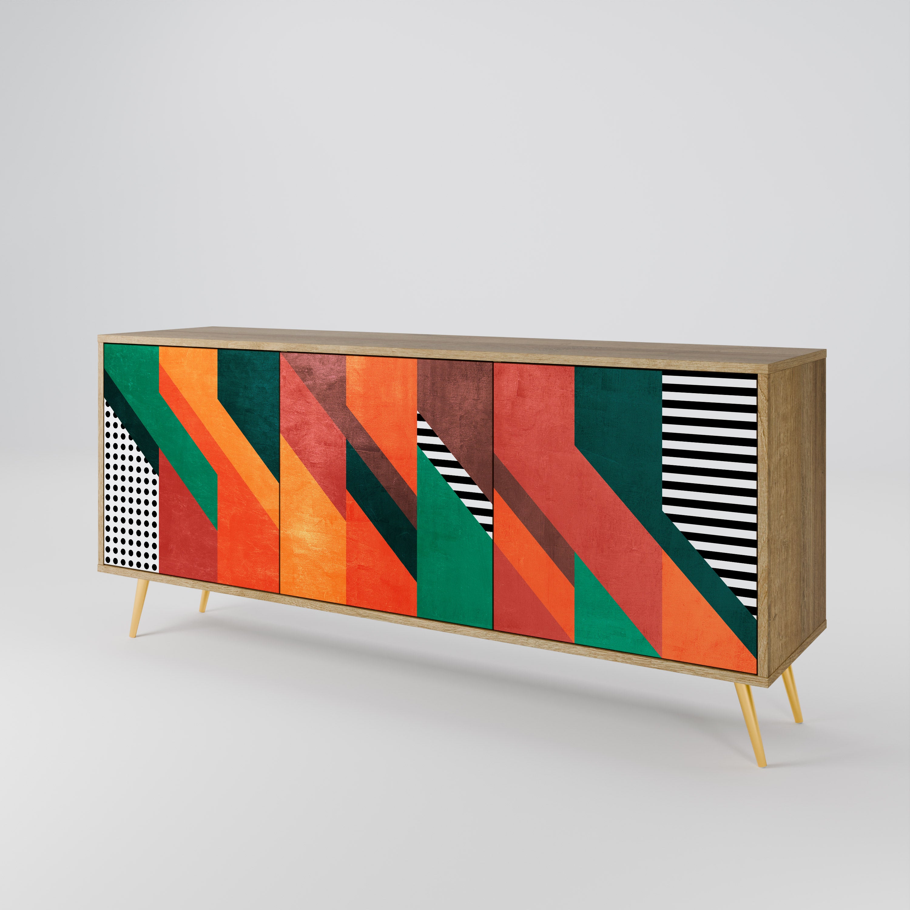 MAKESHIFT ARTISTRY 3-Door Sideboard in Oak Effect
