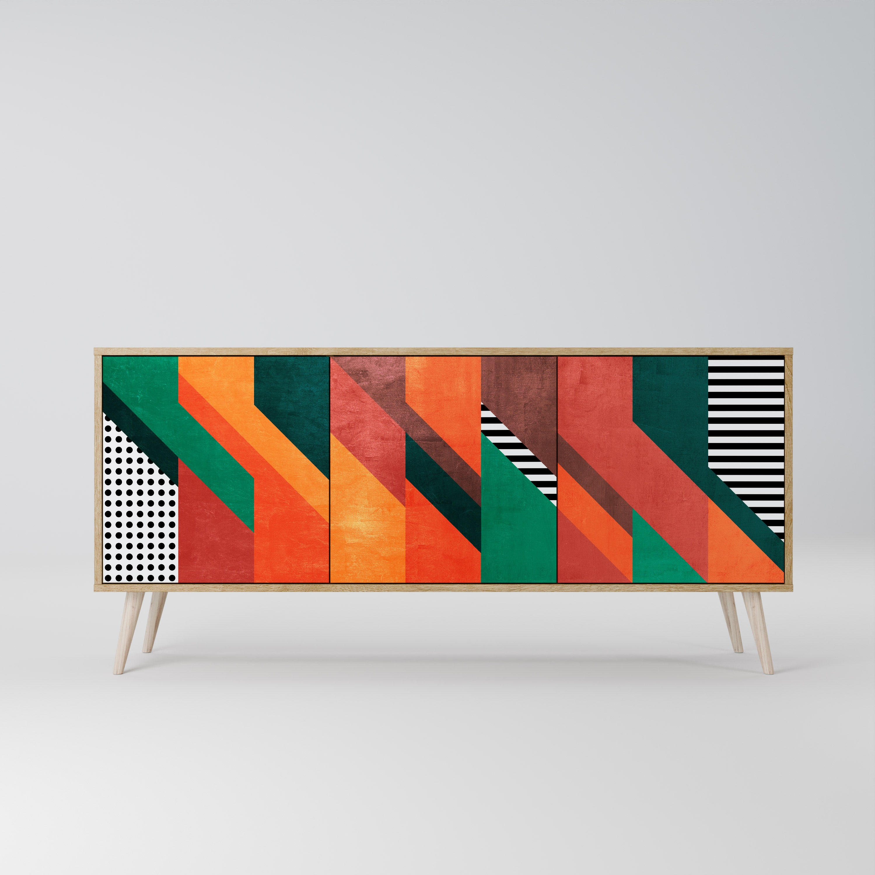 MAKESHIFT ARTISTRY 3-Door Sideboard in Oak Effect