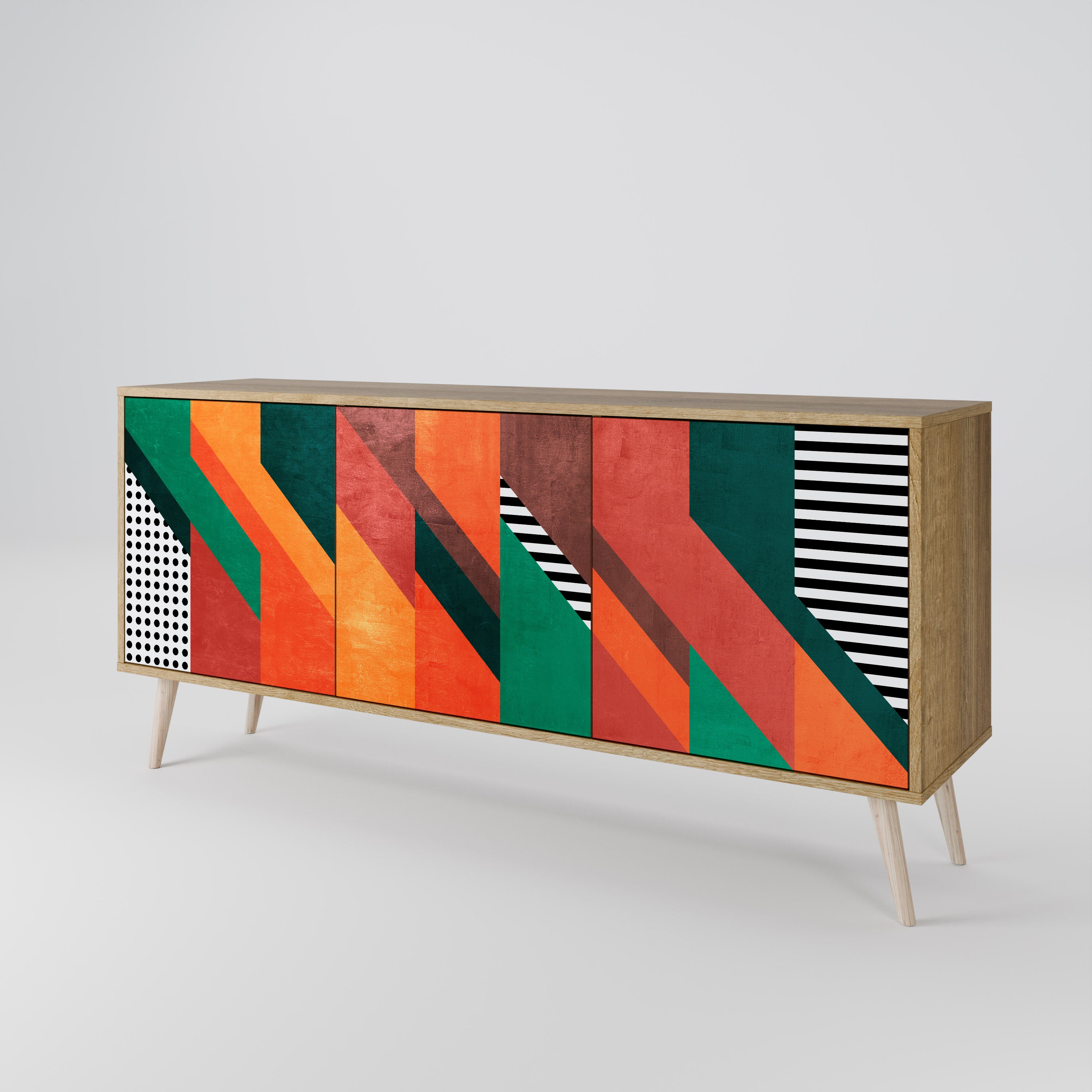 MAKESHIFT ARTISTRY 3-Door Sideboard in Oak Effect