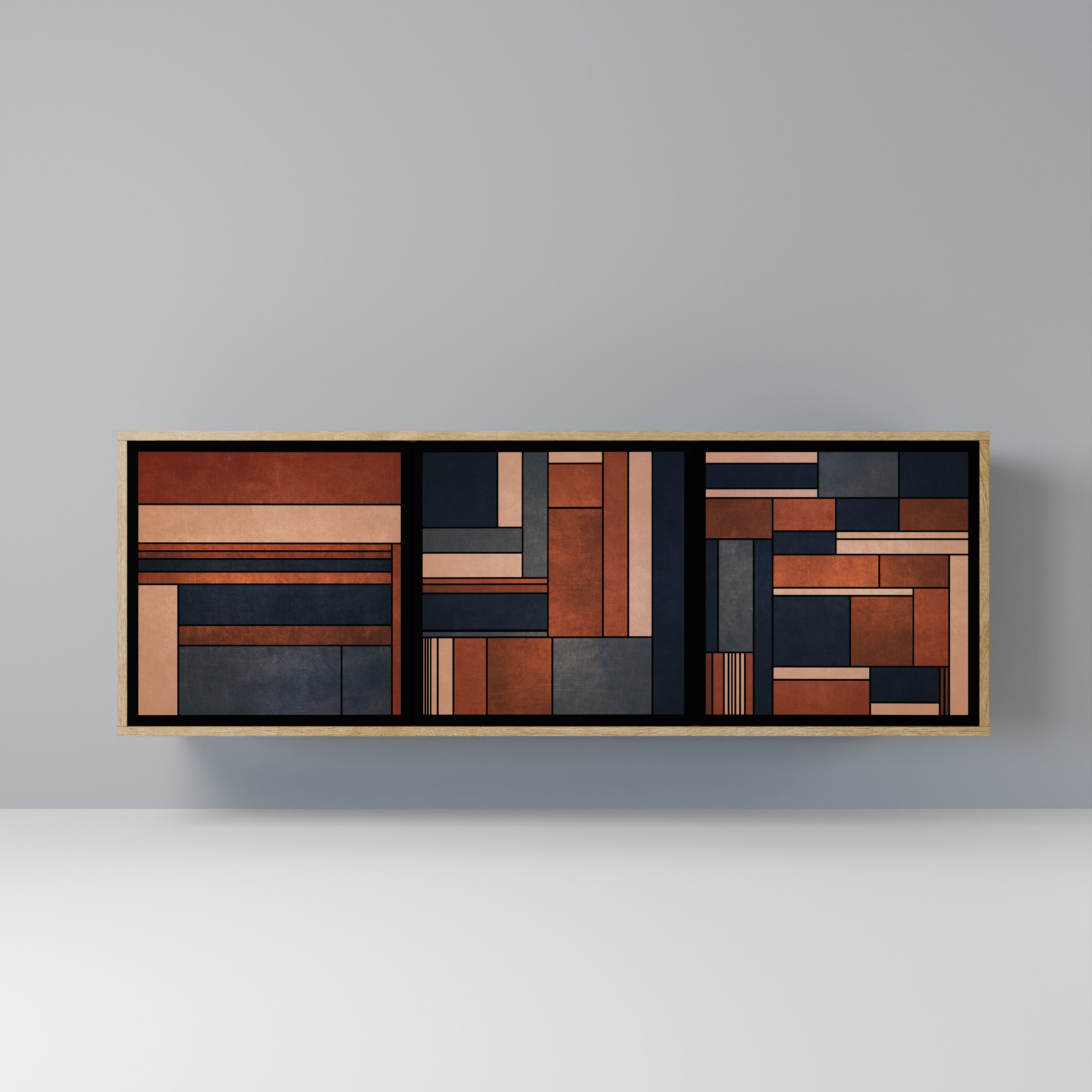 INTREPID FORMATION 3-Door Sideboard in Oak Effect