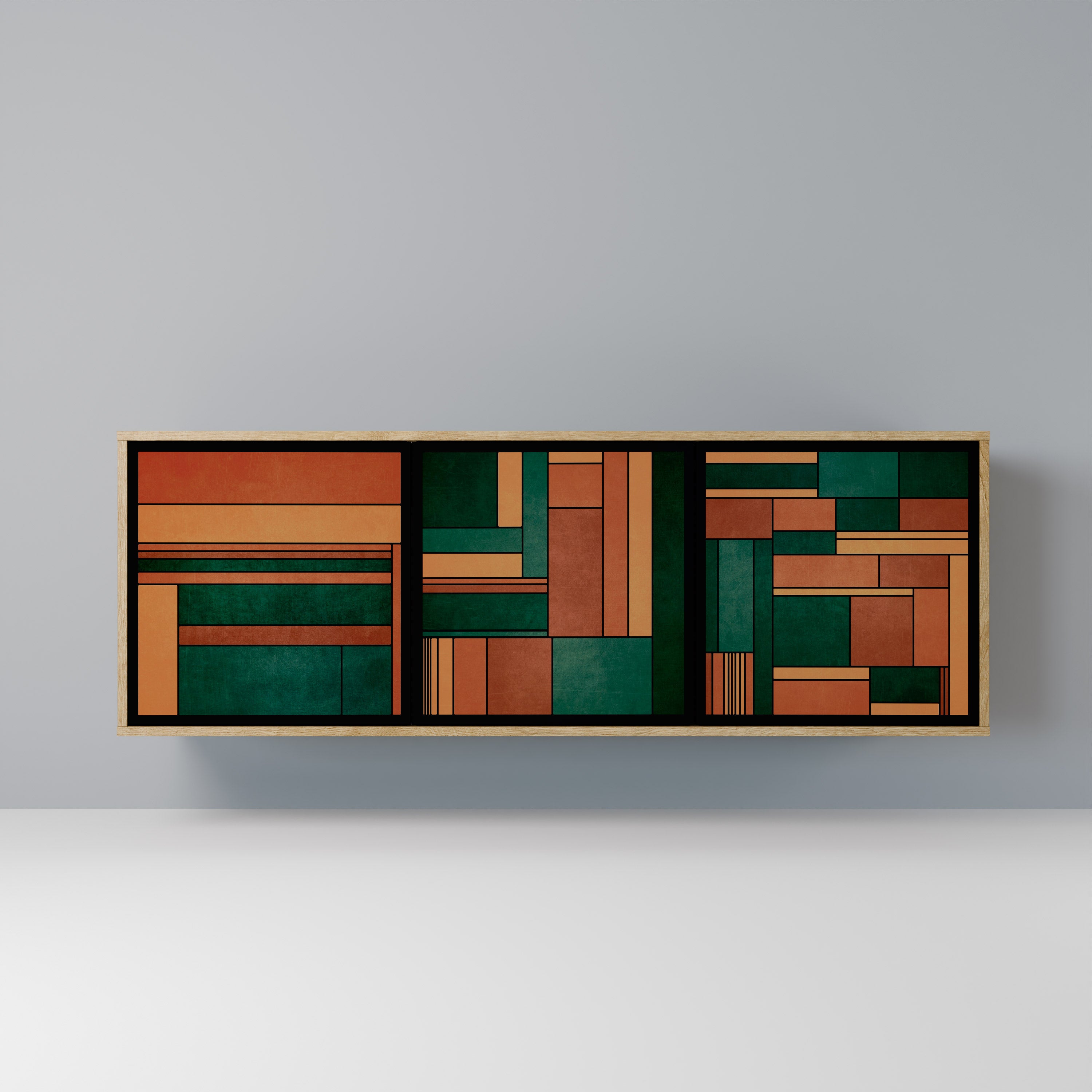 EARTHY FIGURES 3-Door Sideboard in Oak Effect