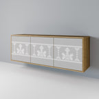 THAI GRAY Aparador de 3 Puertas en Efecto Roble