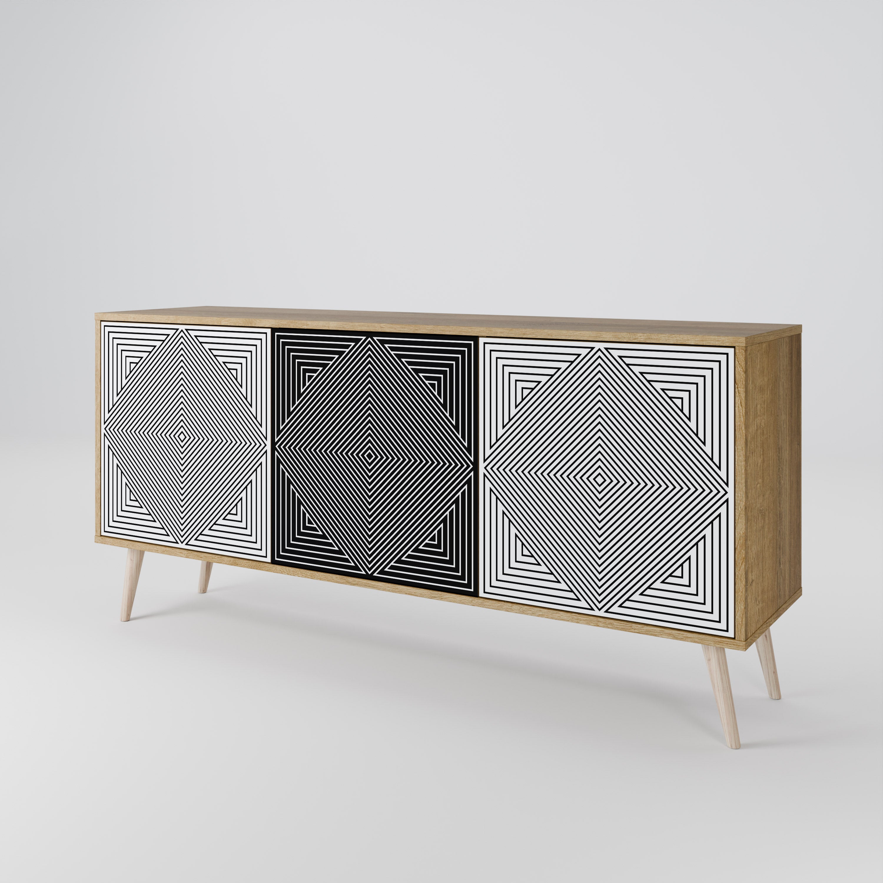 POLYGON ILLUSION 3-Door Sideboard