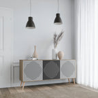 POLYGON ILLUSION 3-Door Sideboard in Oak Effect