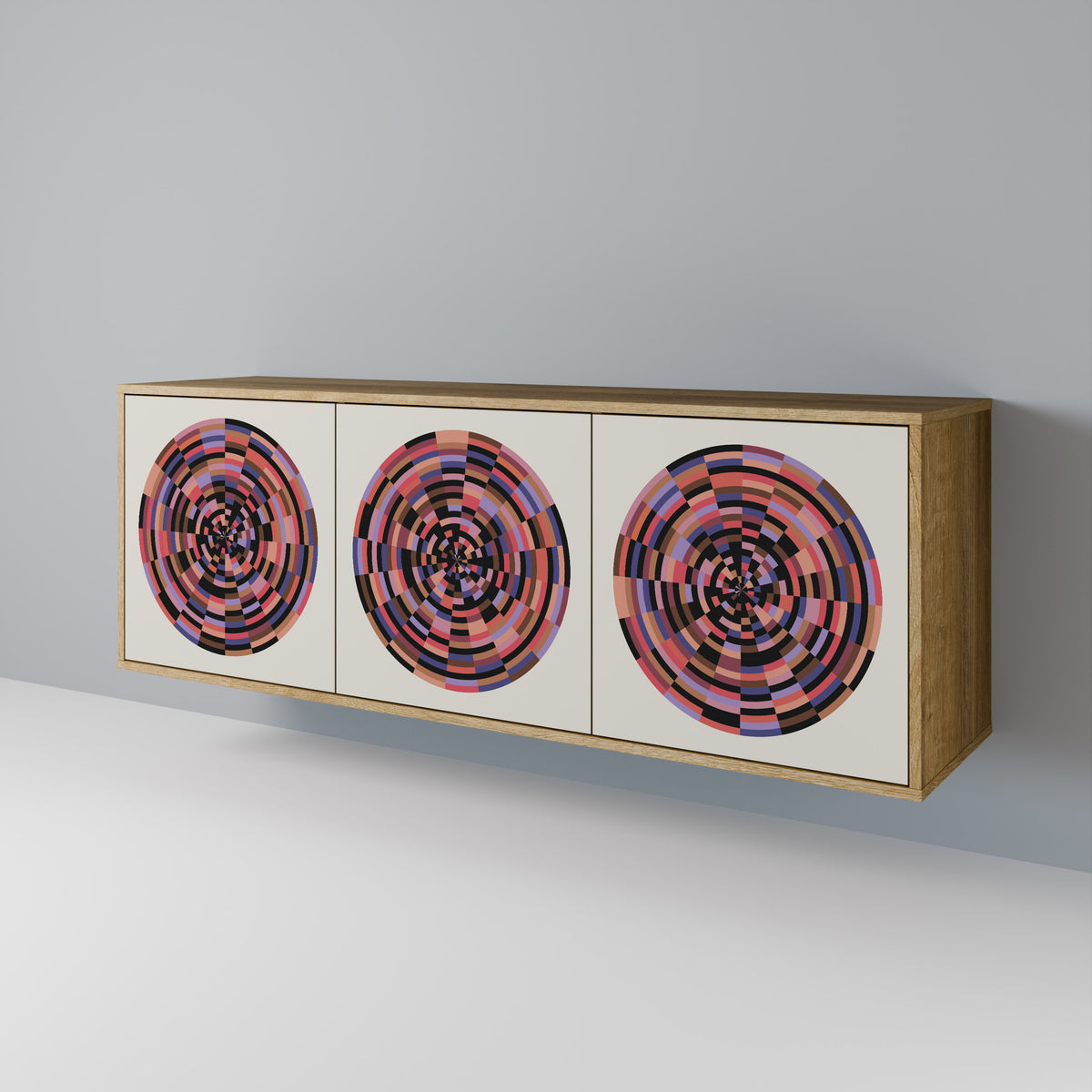 BROWN CIRCLES Aparador de 3 Puertas