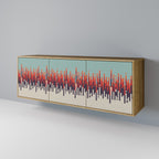 CHROMA CONTOURS Aparador de 3 Puertas en Efecto Roble