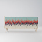 CHROMA CONTOURS Aparador de 3 Puertas en Efecto Roble