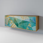 SPECTRUM SPLENDOR Aparador de 3 Puertas en Efecto Roble