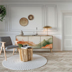 WATERCOLOUR PEAKS Aparador de 3 Puertas en Efecto Roble