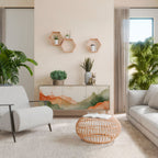 WATERCOLOUR PEAKS Aparador de 3 Puertas en Efecto Roble