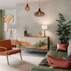 WATERCOLOUR PEAKS Aparador de 3 Puertas en Efecto Roble