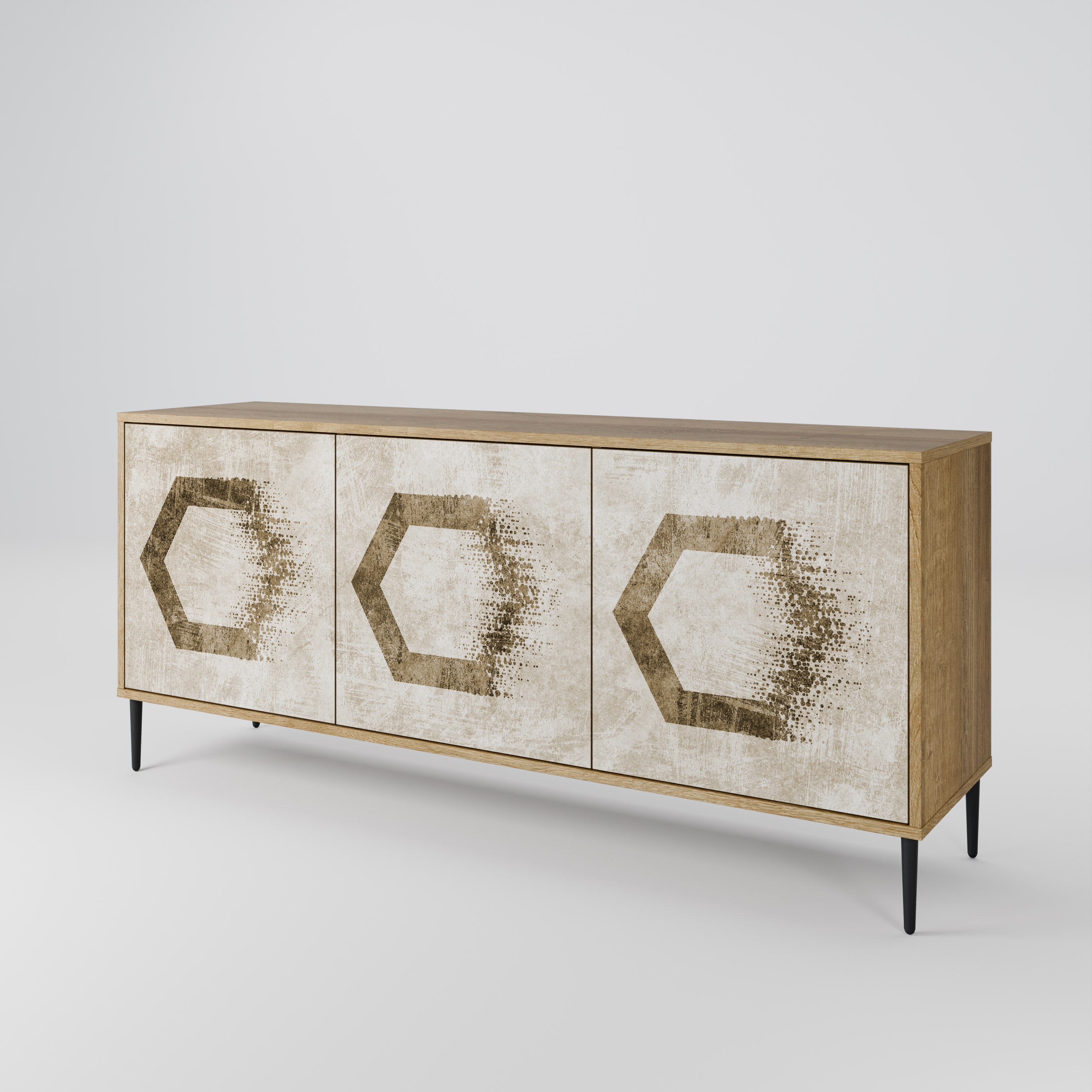 HEXAGONAL SHAPES 3-Door Sideboard
