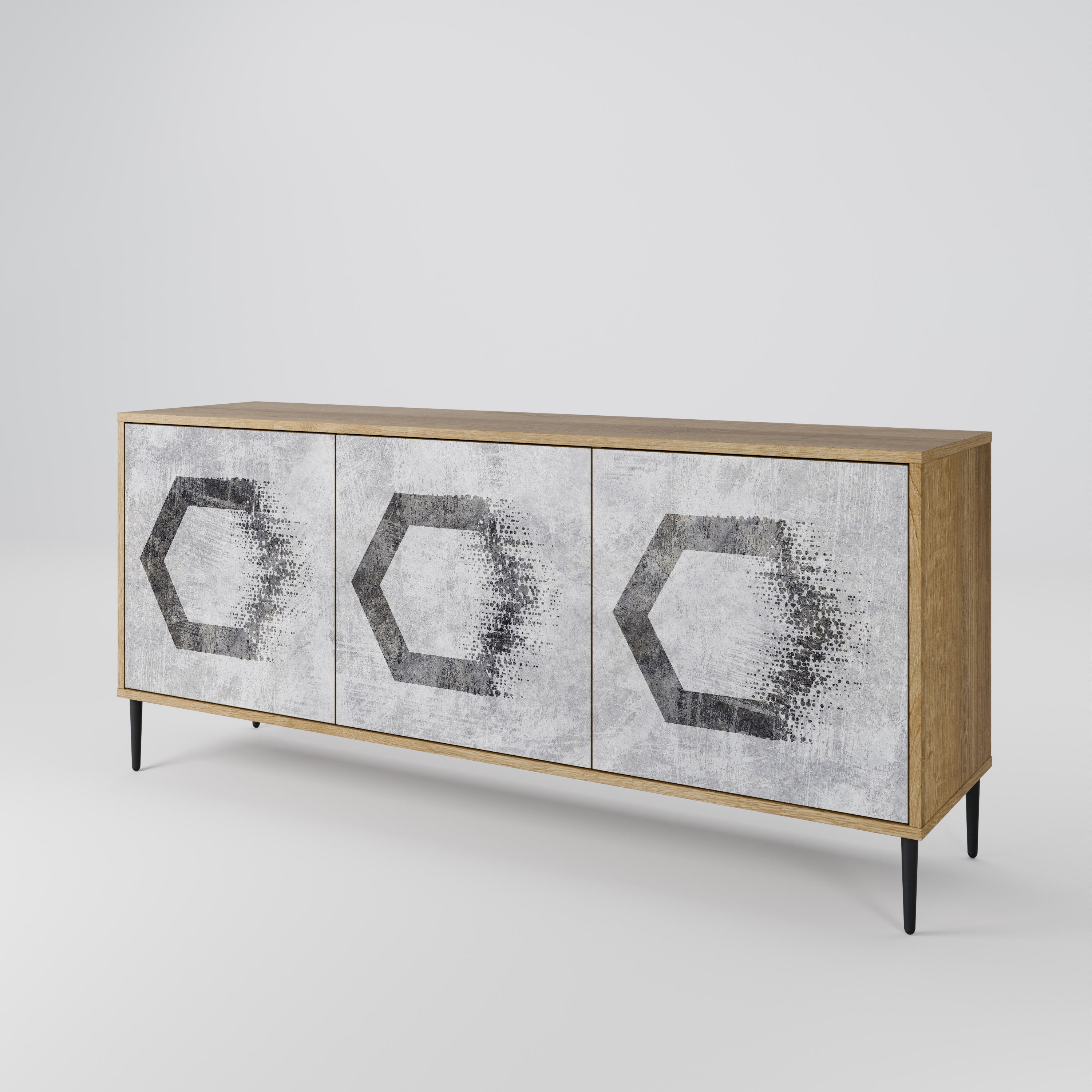 HEXAGONAL FIGURES 3-Door Sideboard
