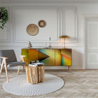 PIERCING SHARPNESS Aparador de 3 Puertas en Efecto Roble