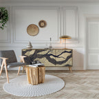 UNIFIED FRAGMENTS Aparador de 3 Puertas en Efecto Roble