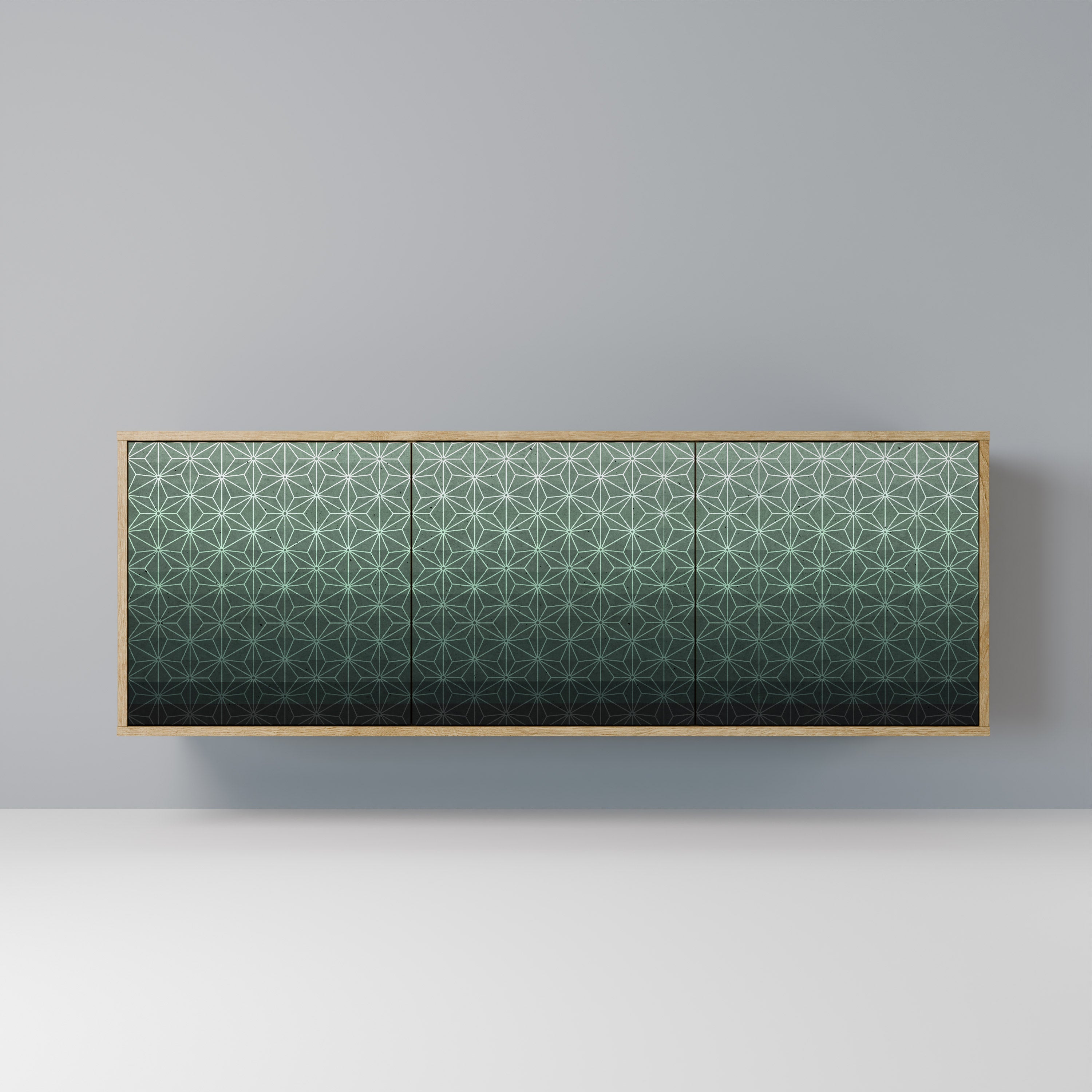 ORNAMENTAL GLIMMER 3-Door Sideboard in Oak Effect