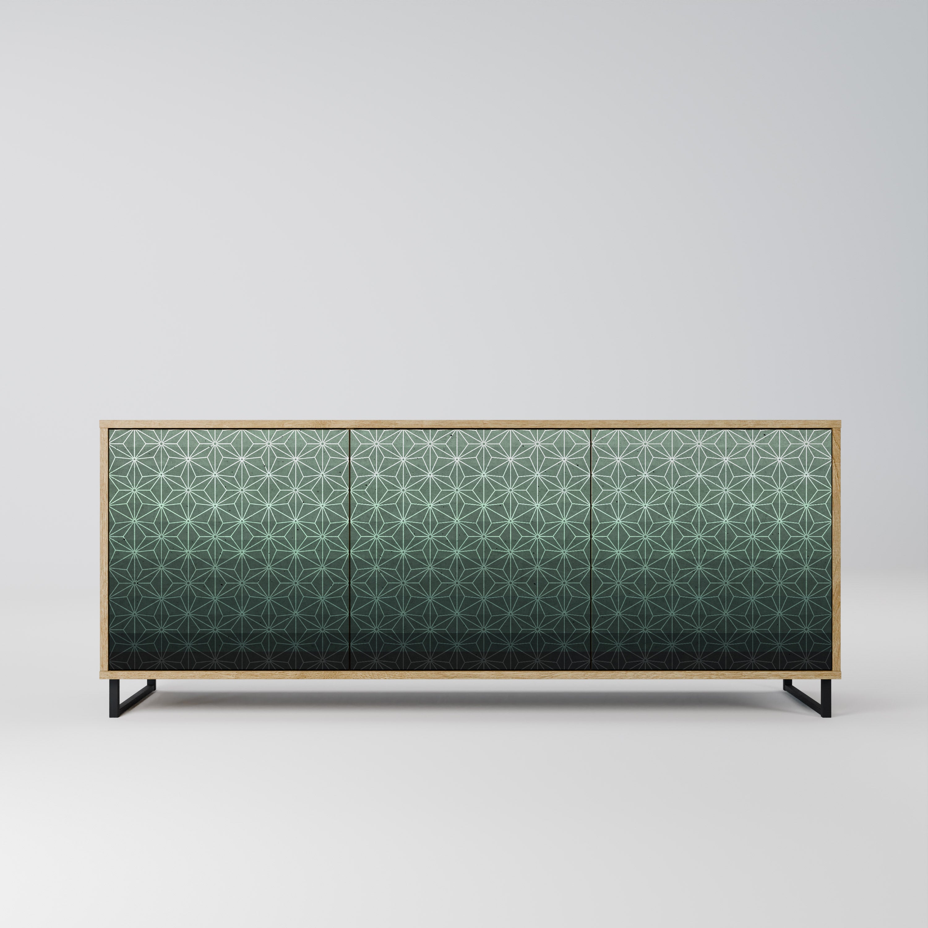 ORNAMENTAL GLIMMER 3-Door Sideboard in Oak Effect