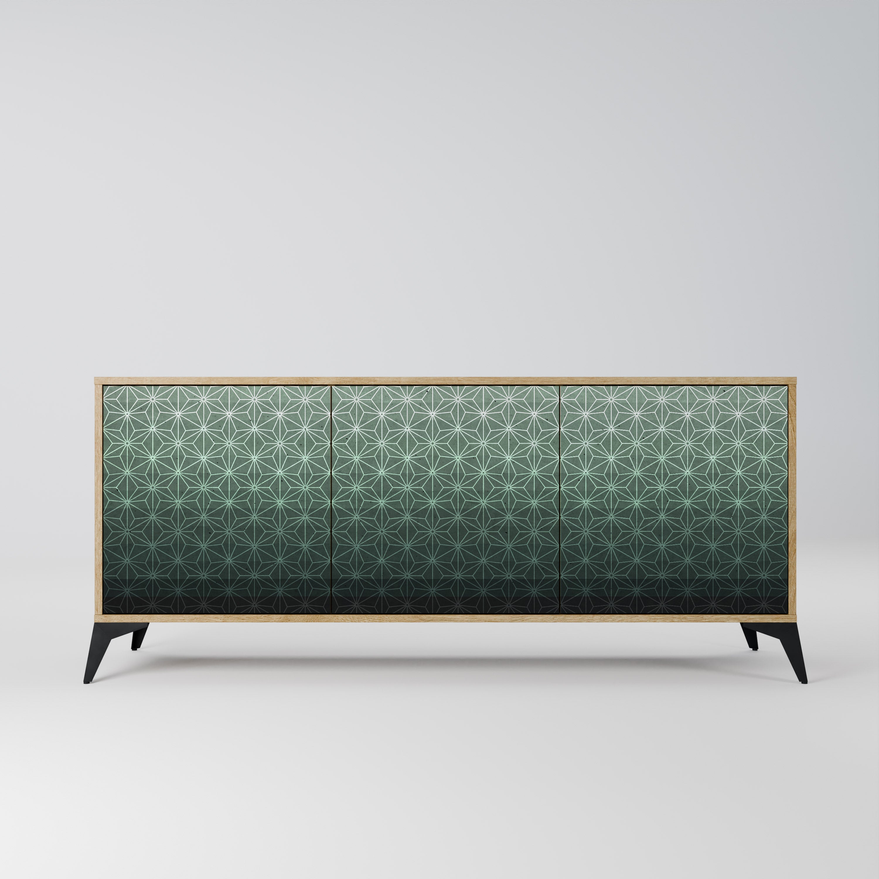 ORNAMENTAL GLIMMER 3-Door Sideboard in Oak Effect