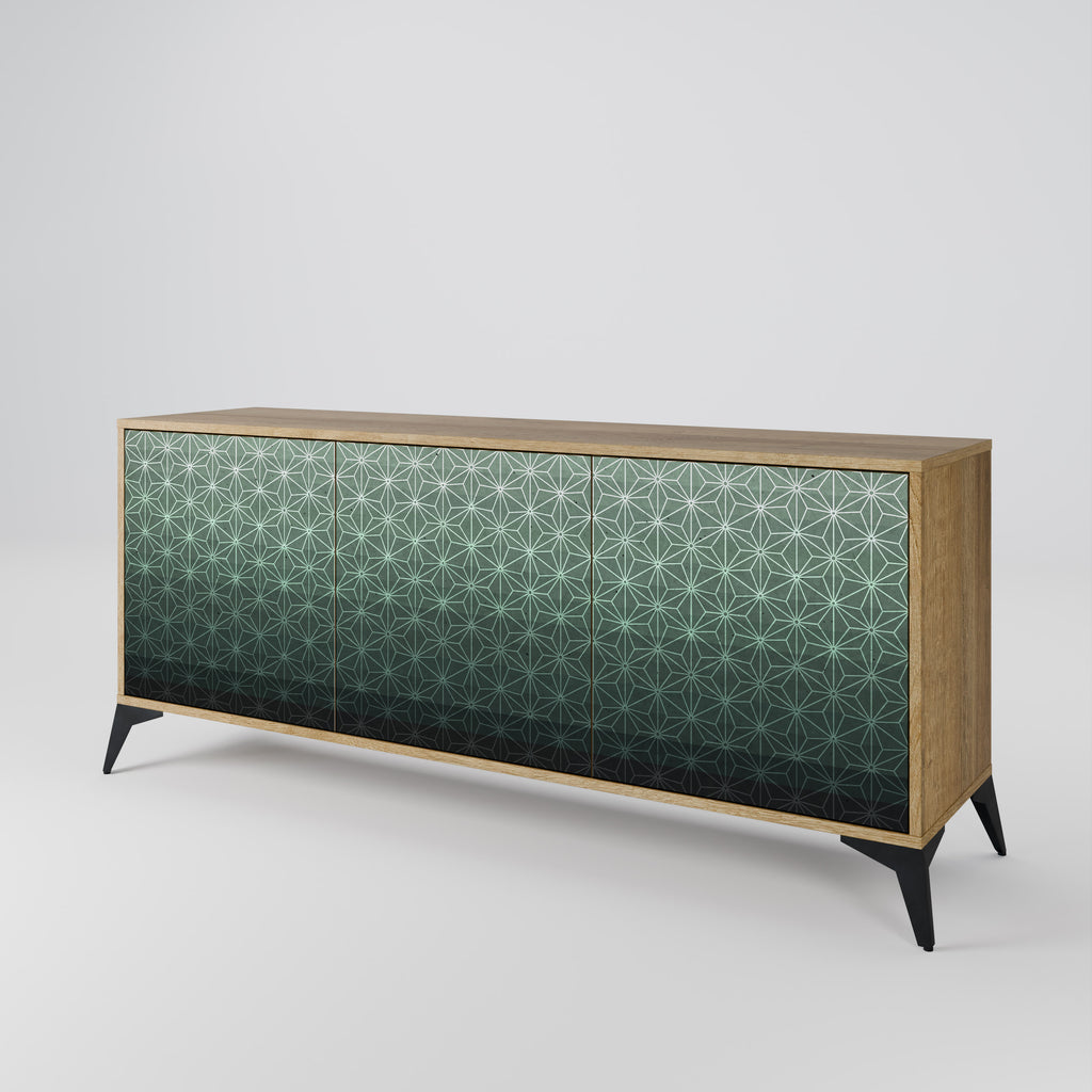 ORNAMENTAL GLIMMER 3-Door Sideboard in Oak Effect