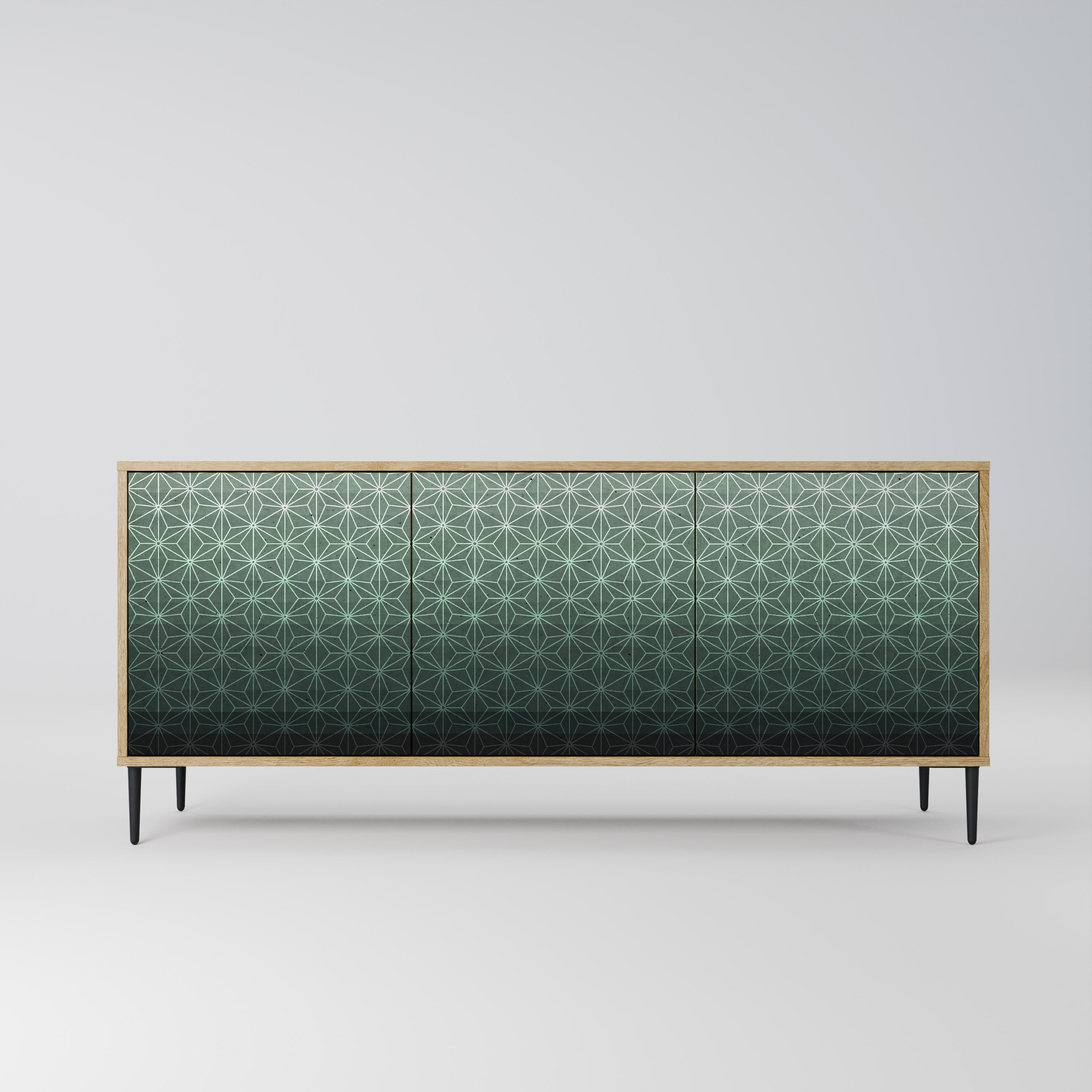 ORNAMENTAL GLIMMER 3-Door Sideboard in Oak Effect