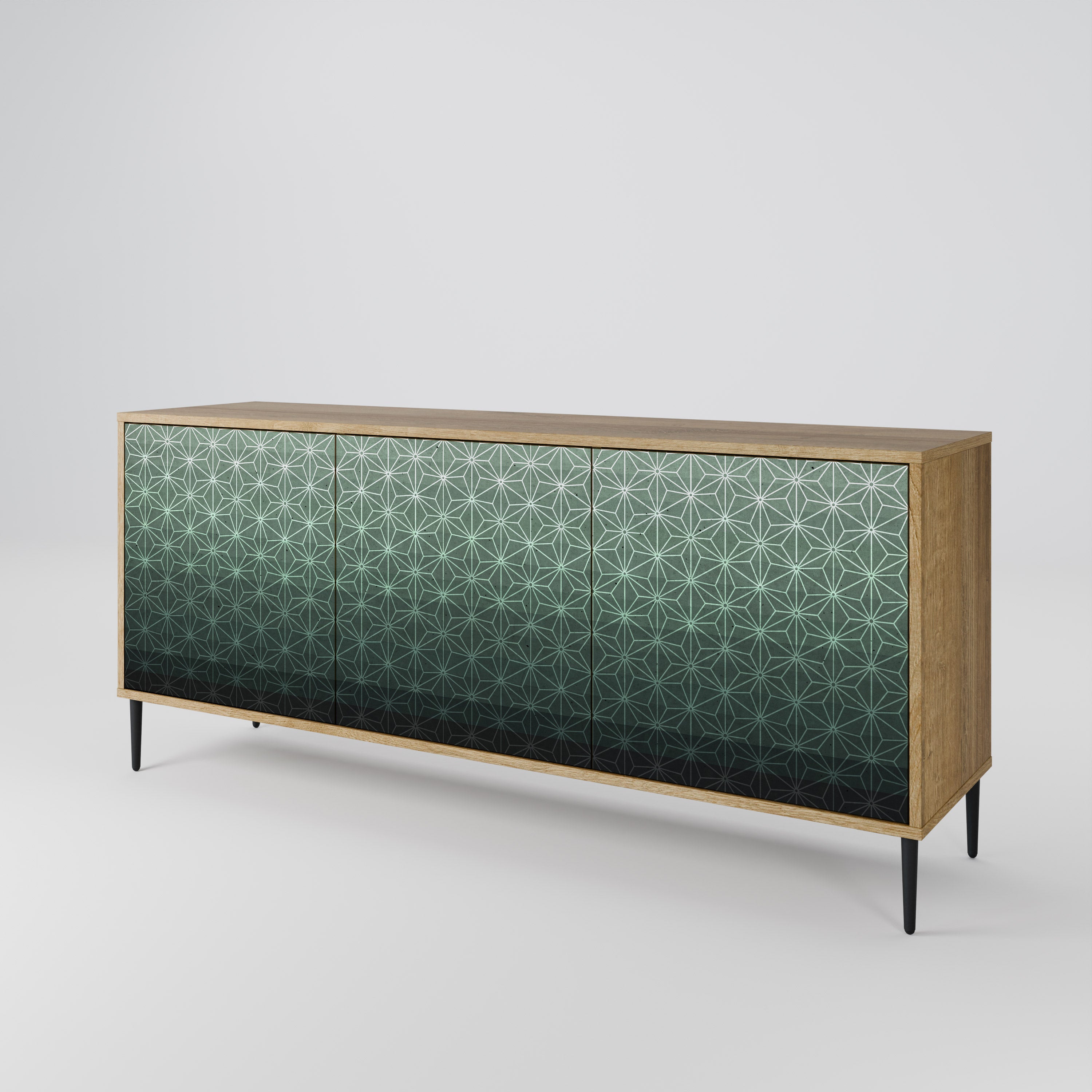 ORNAMENTAL GLIMMER 3-Door Sideboard in Oak Effect