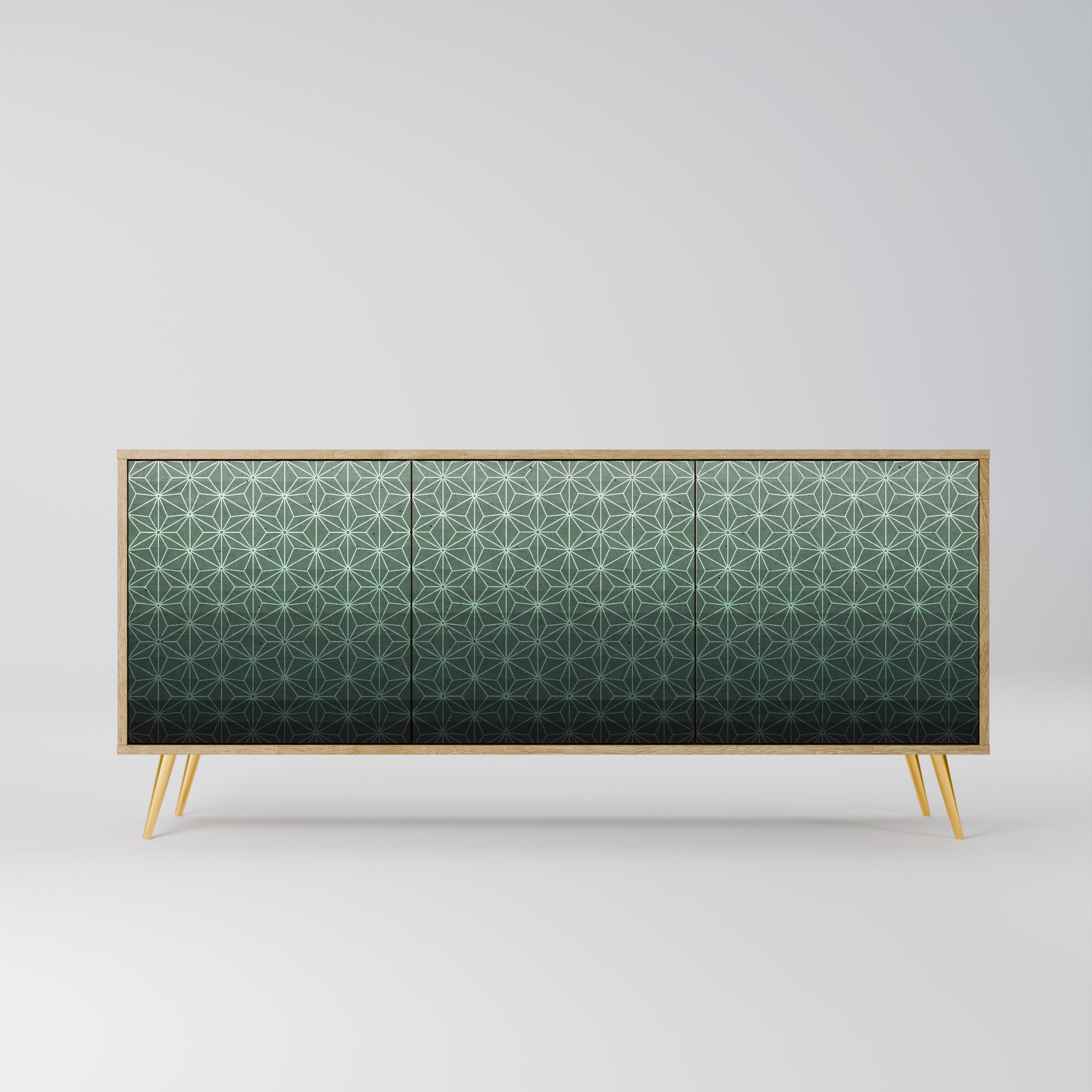 ORNAMENTAL GLIMMER 3-Door Sideboard in Oak Effect
