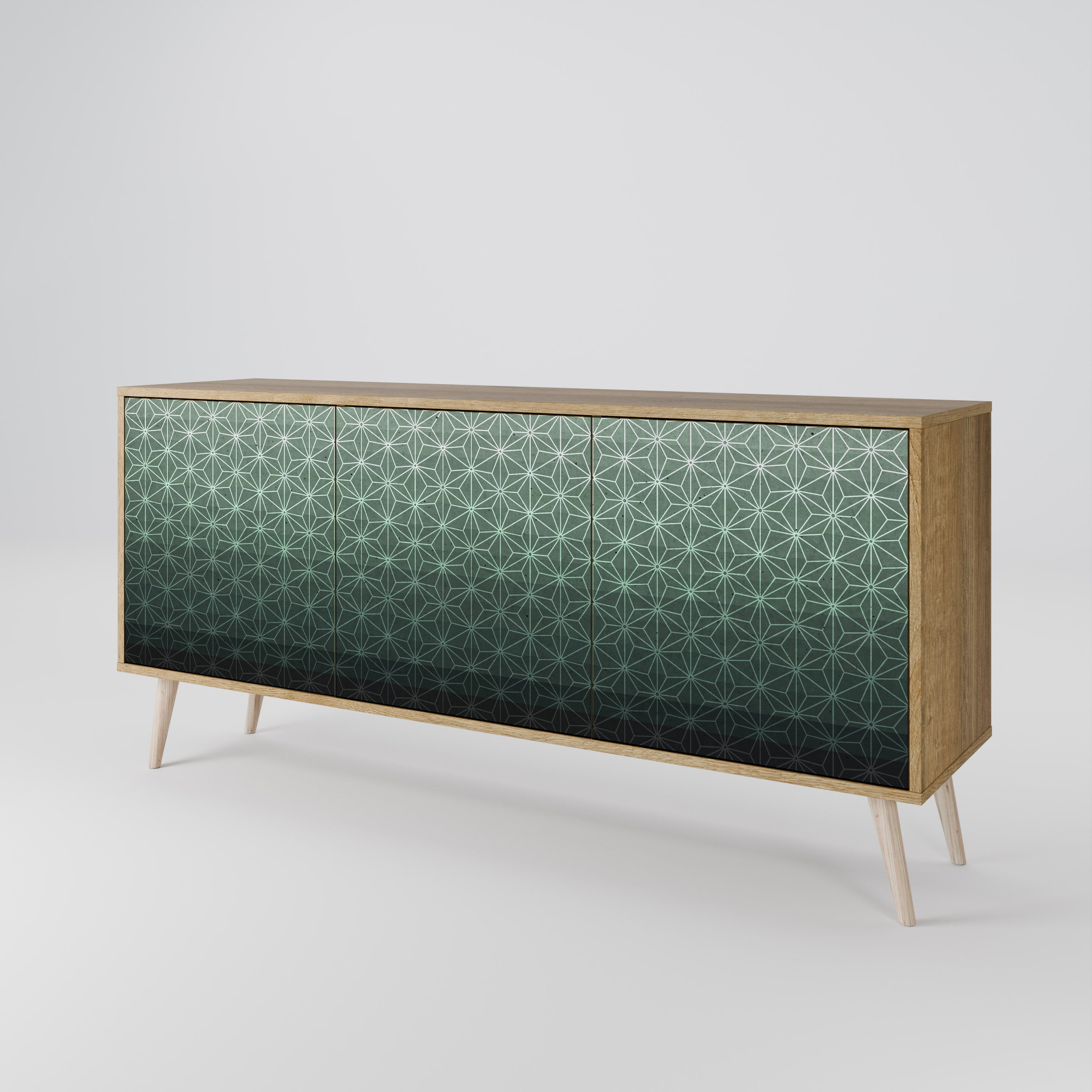 ORNAMENTAL GLIMMER 3-Door Sideboard in Oak Effect