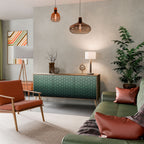 ORNAMENTAL GLIMMER Aparador de 3 Puertas en Efecto Roble