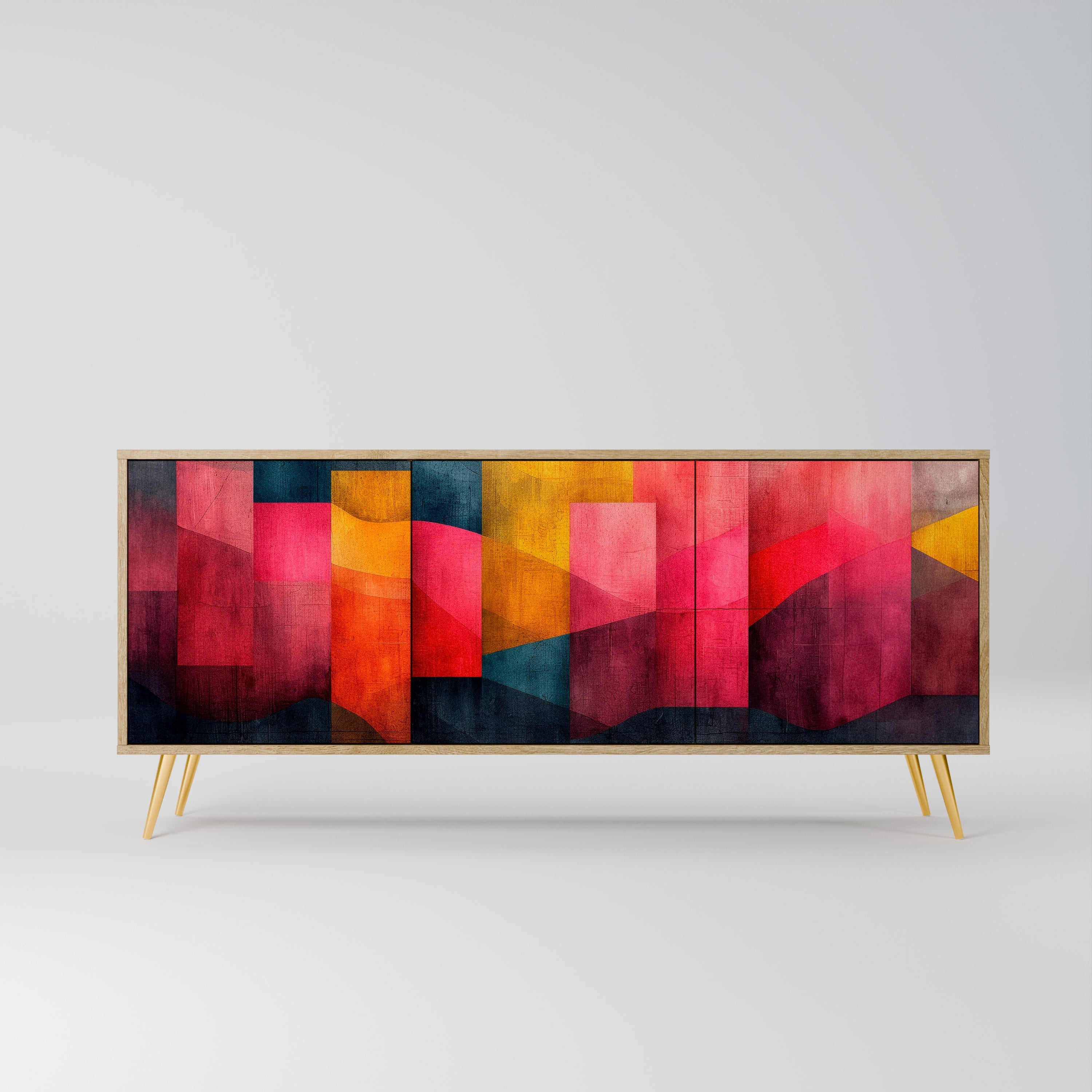 COLORFUL SOUNDS 3-Door Sideboard in Oak Effect