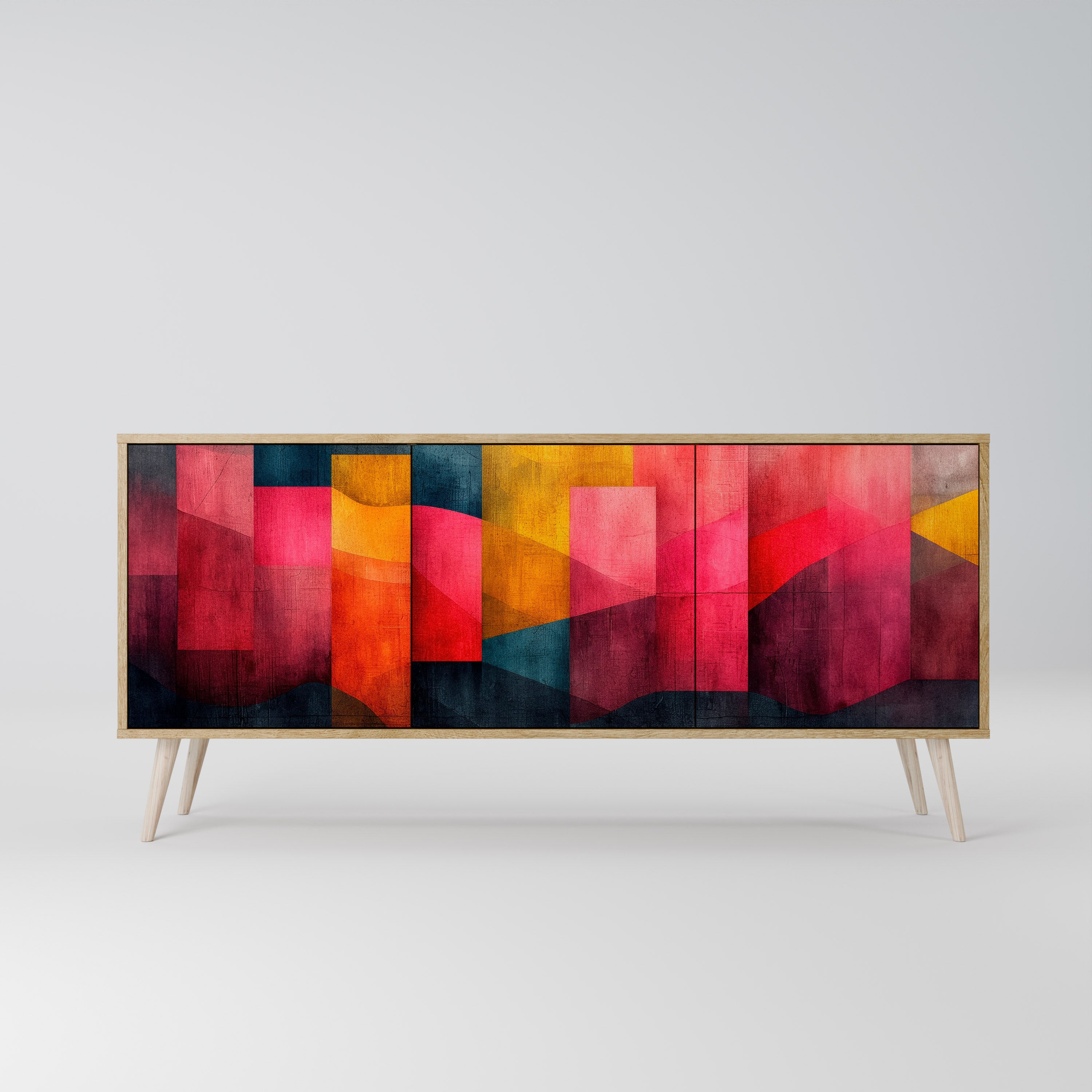 COLORFUL SOUNDS 3-Door Sideboard in Oak Effect