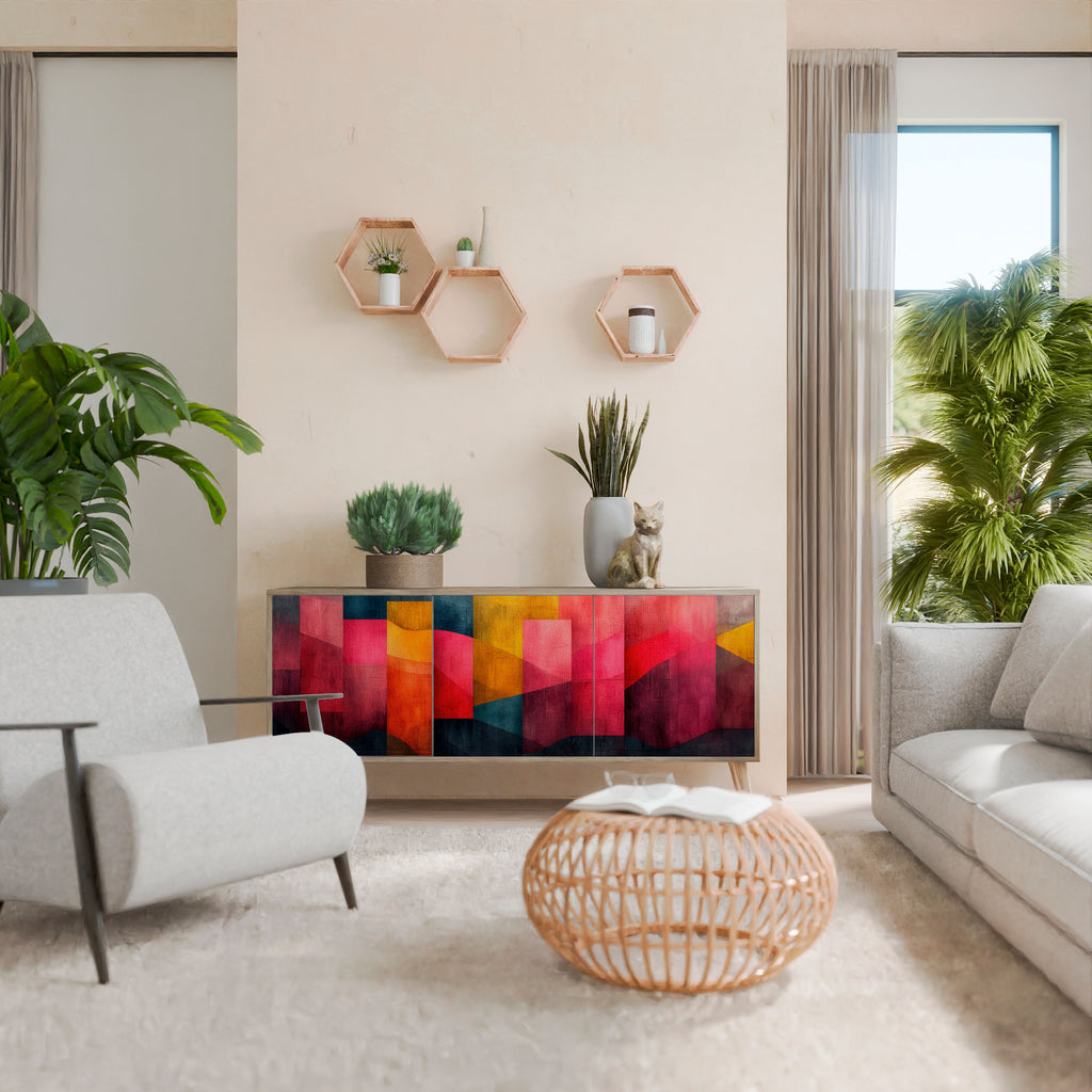 Aparador de 3 puertas COLORFUL SOUNDS efecto roble