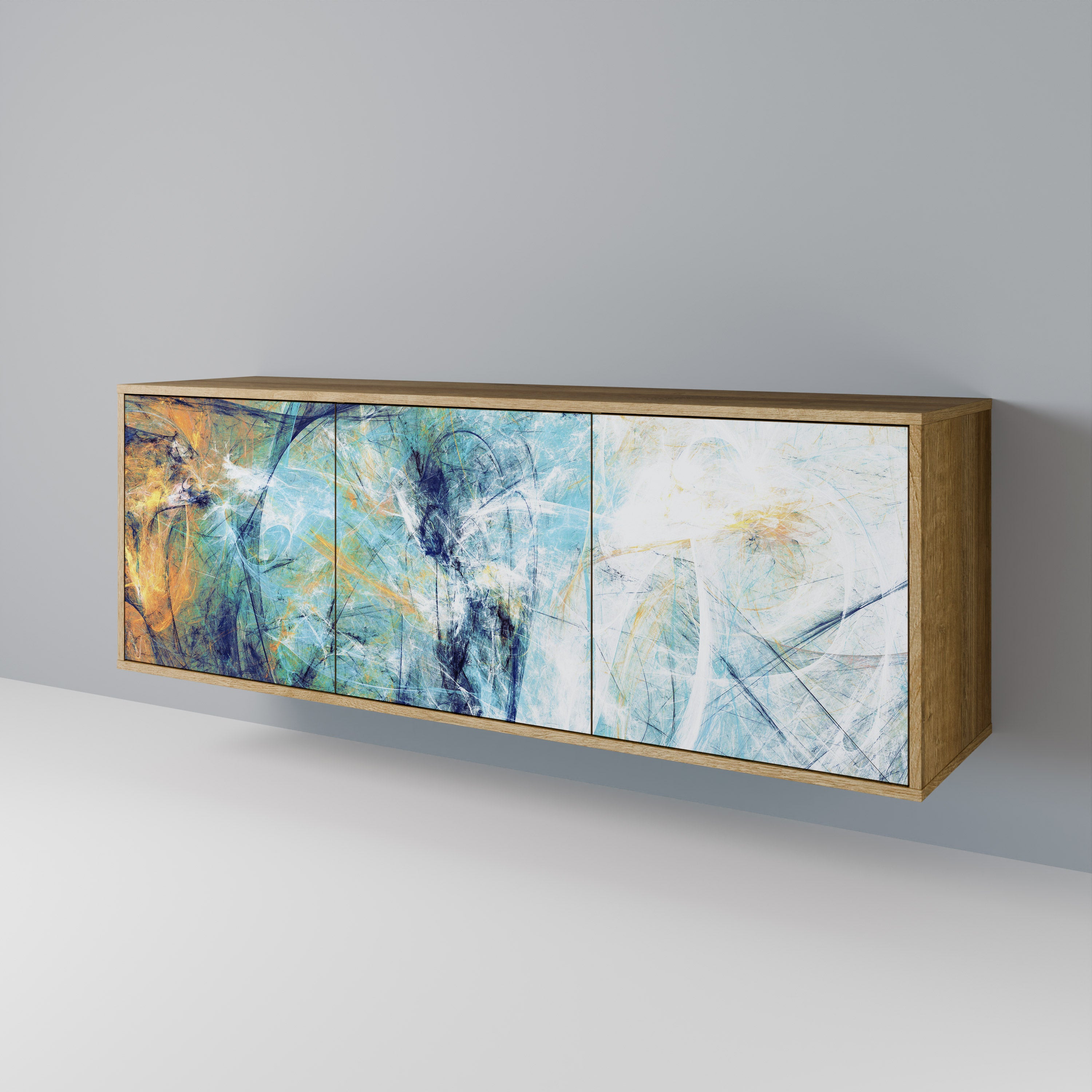 ABSTRACT THOUGHTS 3-Door Sideboard in Oak Effect