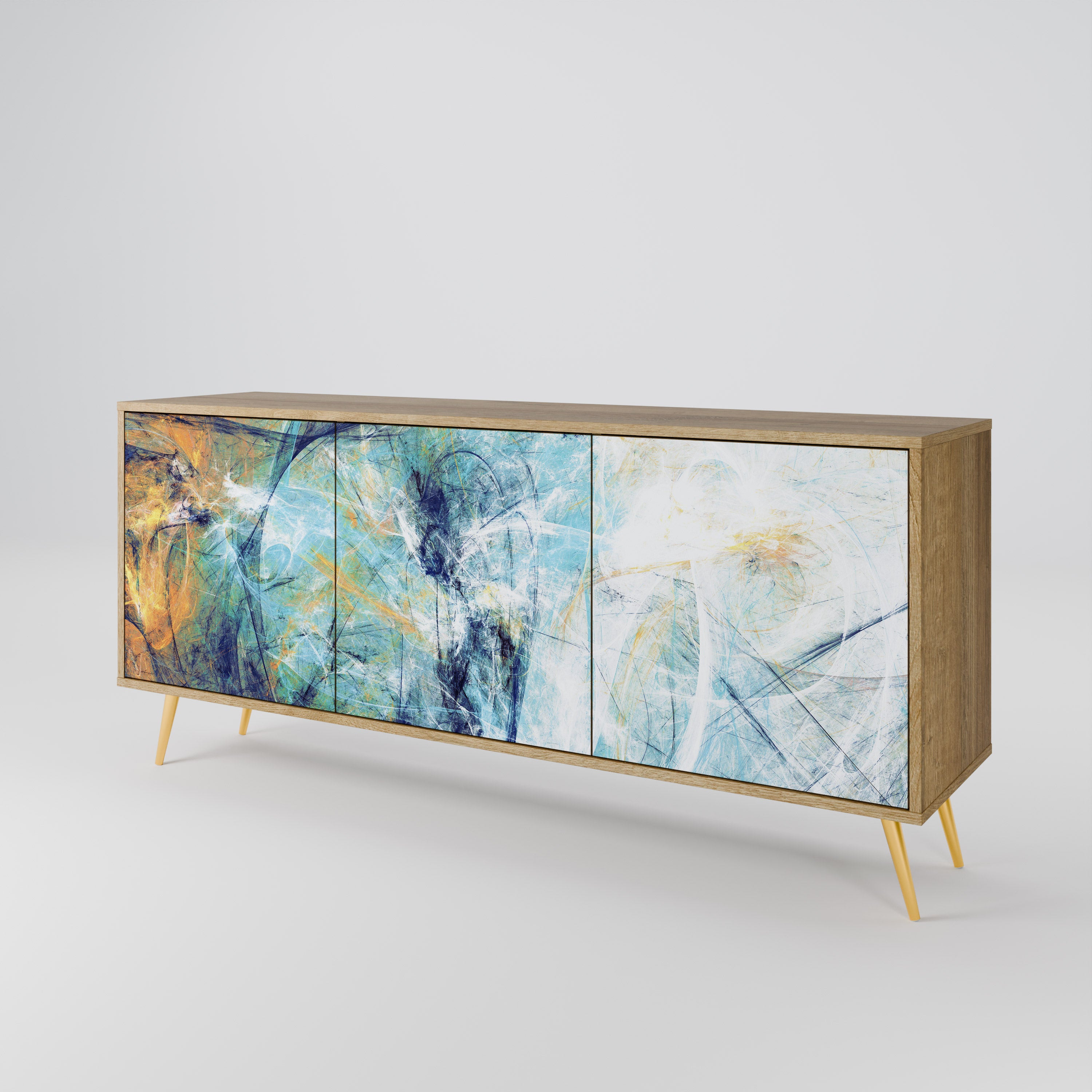 ABSTRACT THOUGHTS 3-Door Sideboard in Oak Effect