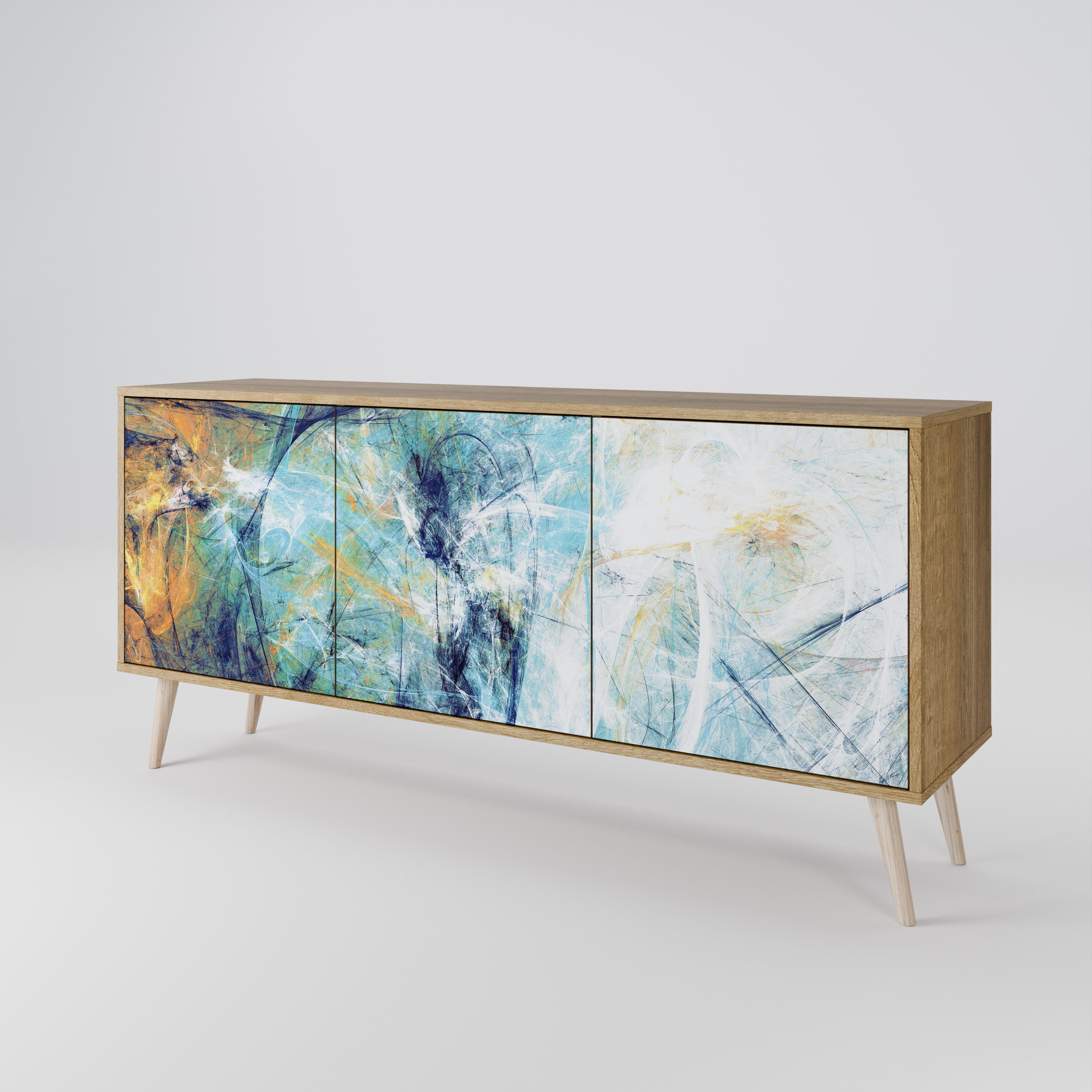 ABSTRACT THOUGHTS 3-Door Sideboard in Oak Effect