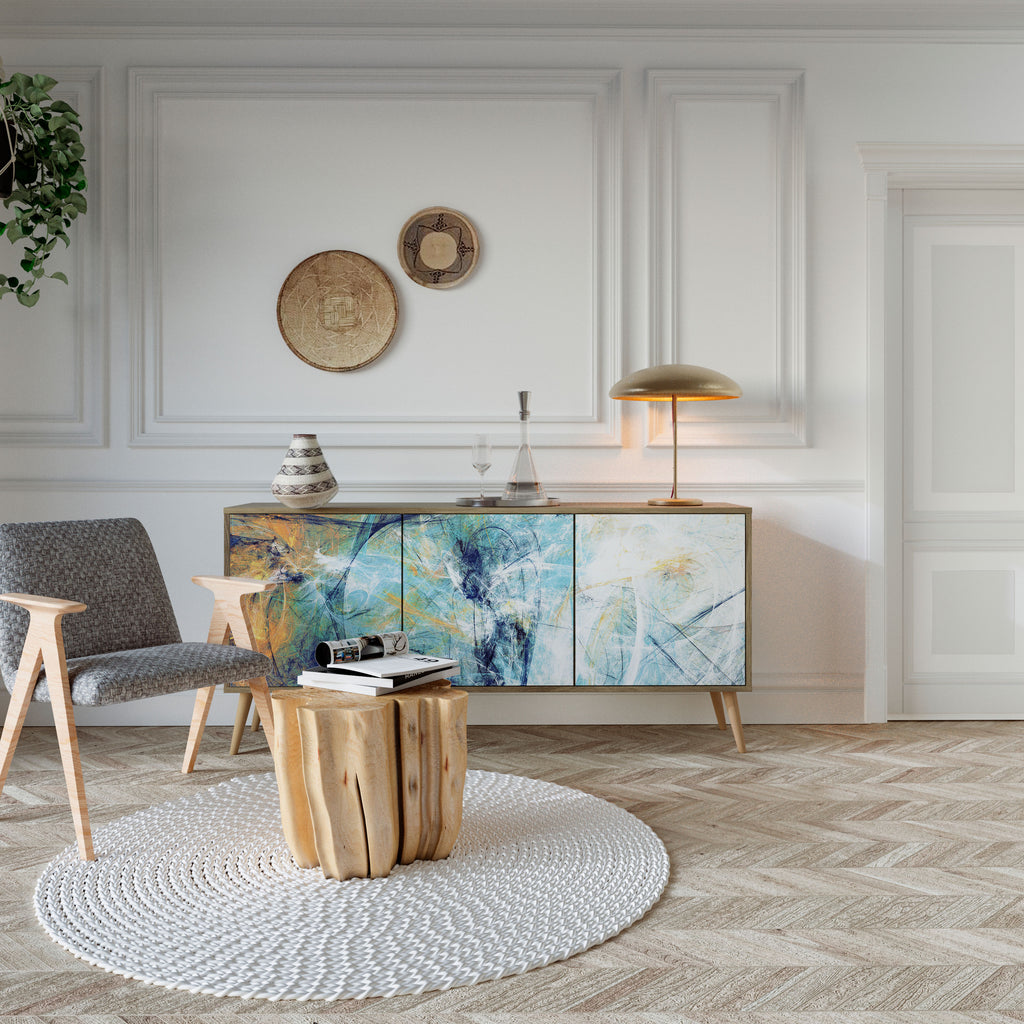 ABSTRACT THOUGHTS 3-Door Sideboard in Oak Effect