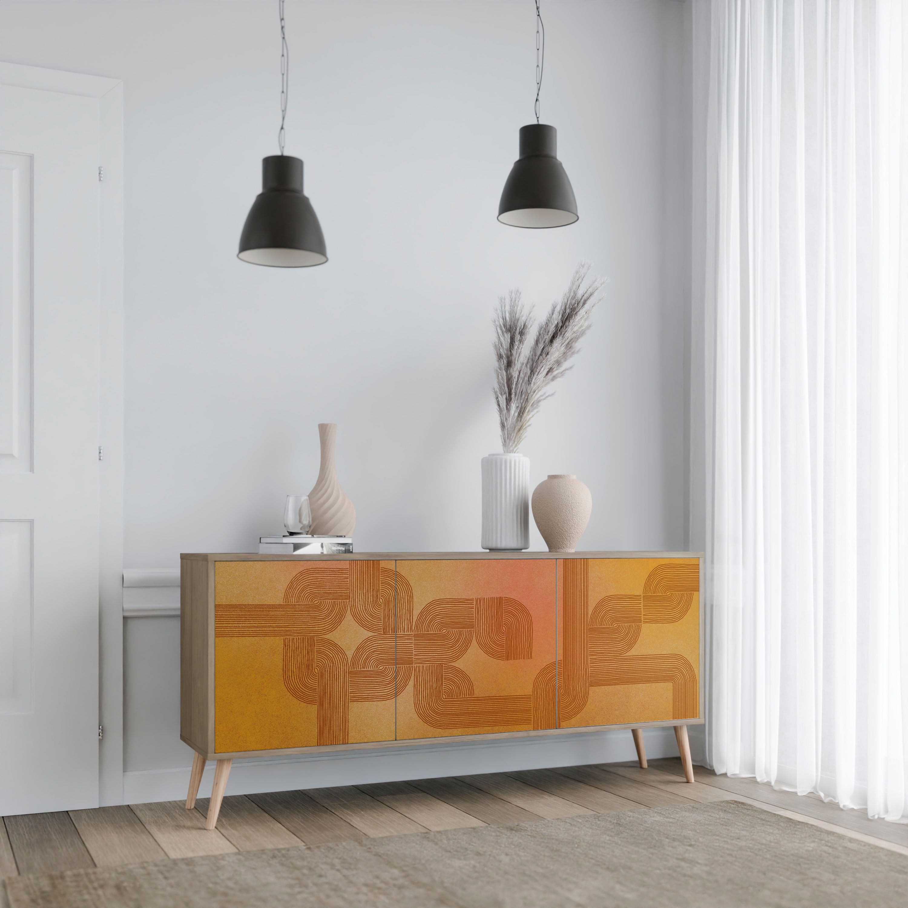 STRENGTHENING RELATION 3-Door Sideboard in Oak Effect