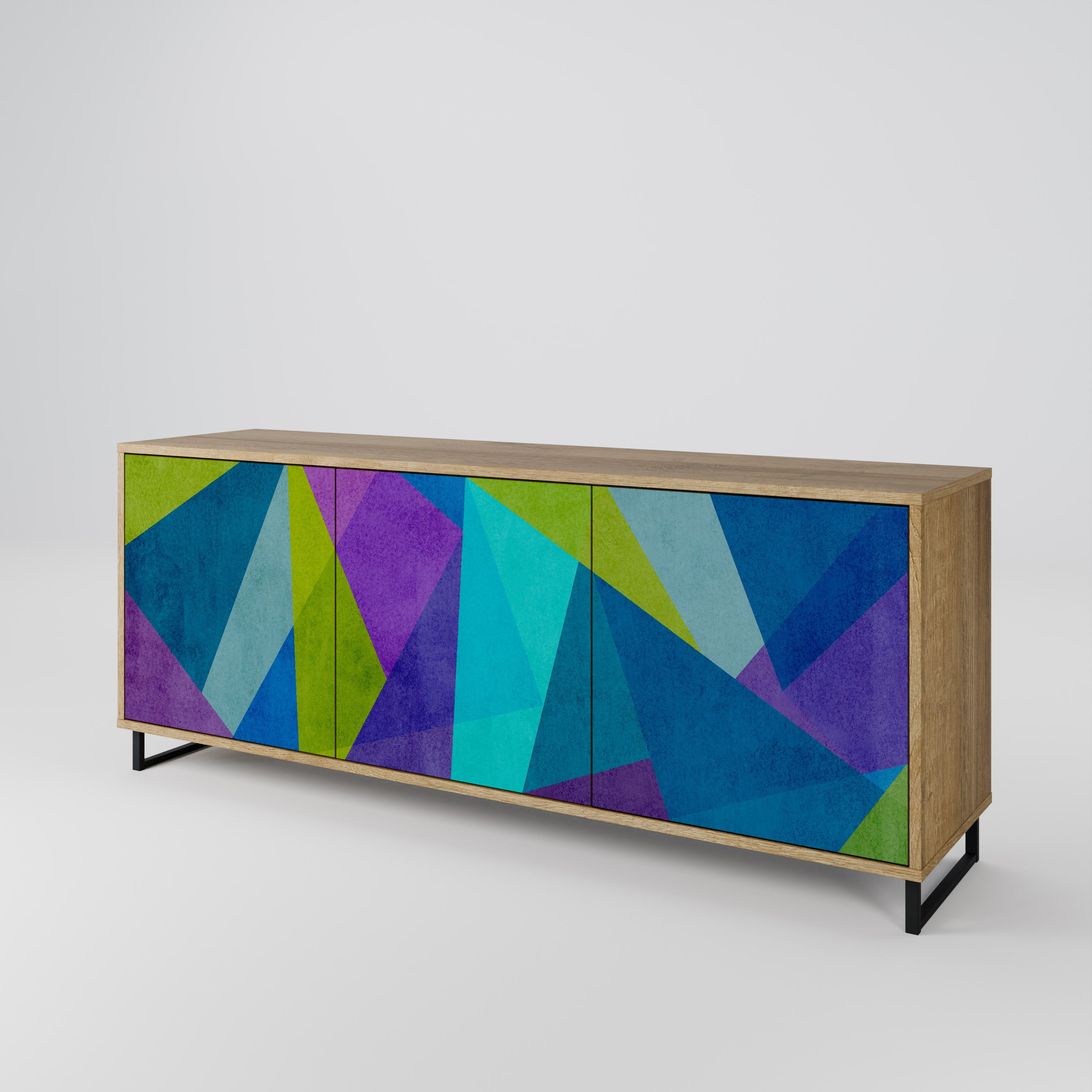 COLD SHOWCASE 3-Door Sideboard in Oak Effect
