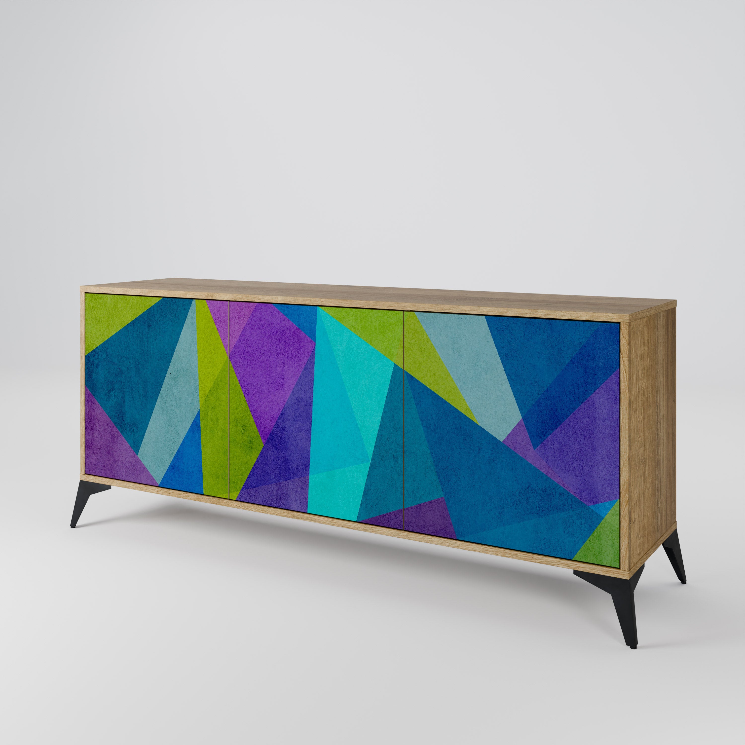 COLD SHOWCASE 3-Door Sideboard in Oak Effect