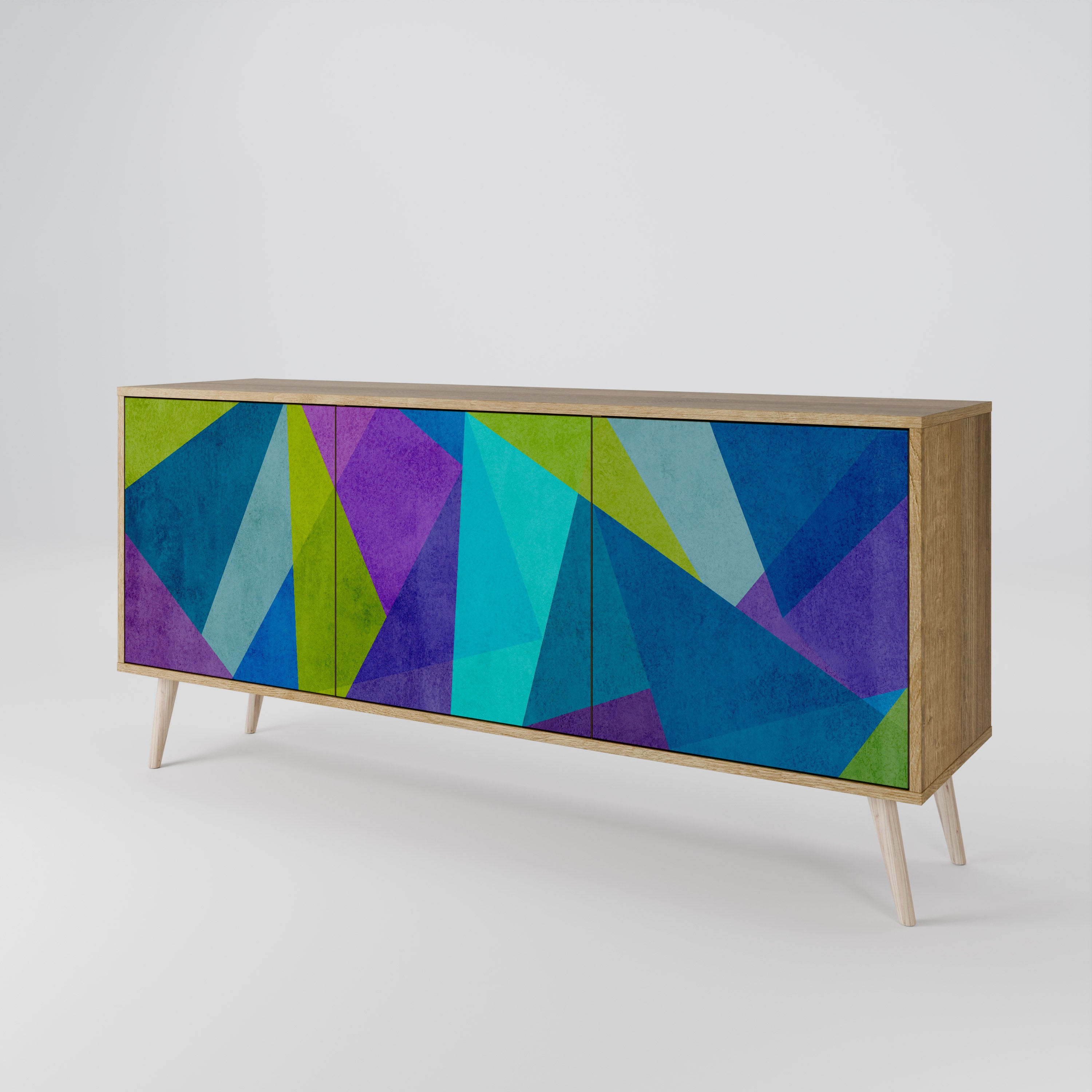 COLD SHOWCASE 3-Door Sideboard in Oak Effect