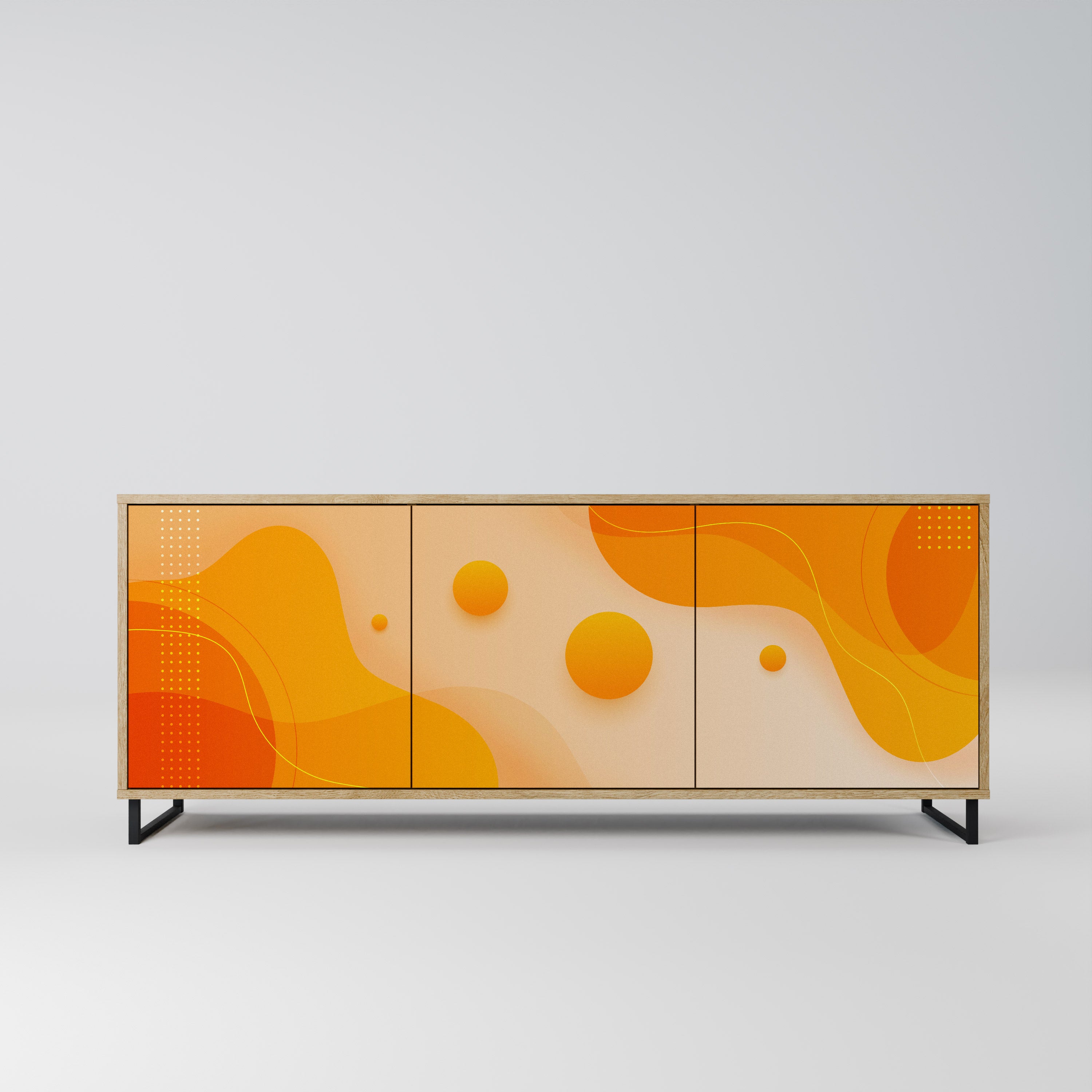 ORANGE ARRANGEMENT 3-Door Sideboard in Oak Effect