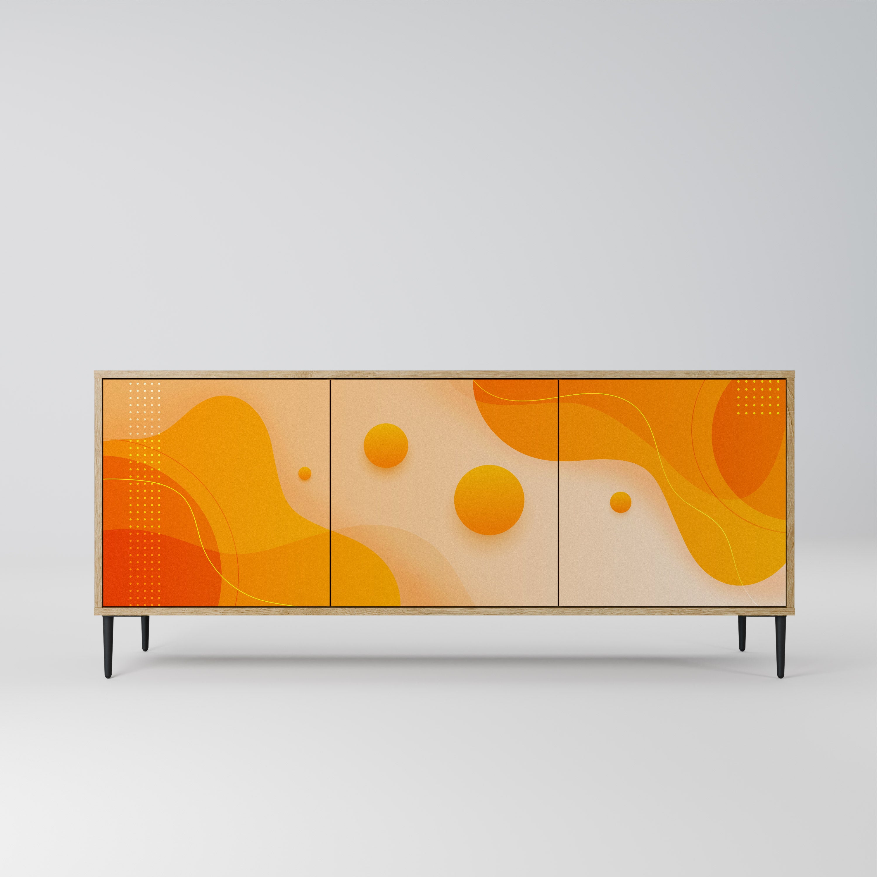 ORANGE ARRANGEMENT 3-Door Sideboard in Oak Effect