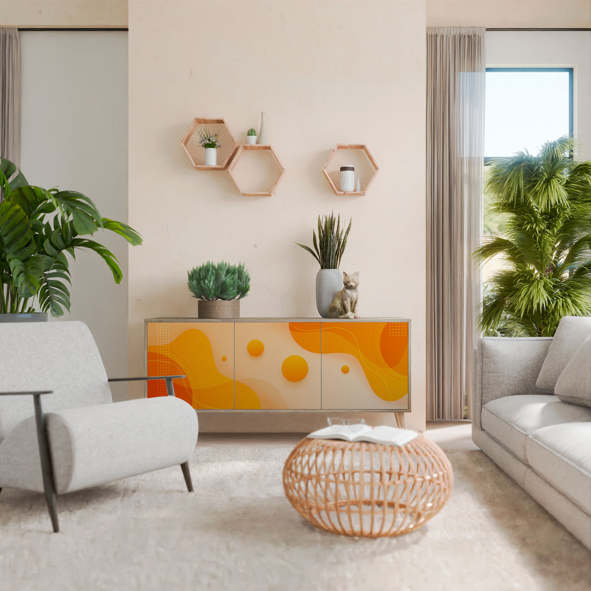 ORANGE ARRANGEMENT Aparador de 3 Puertas
