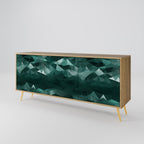 POLYGONAL FLOATING 3-Door Sideboard in Oak Effect