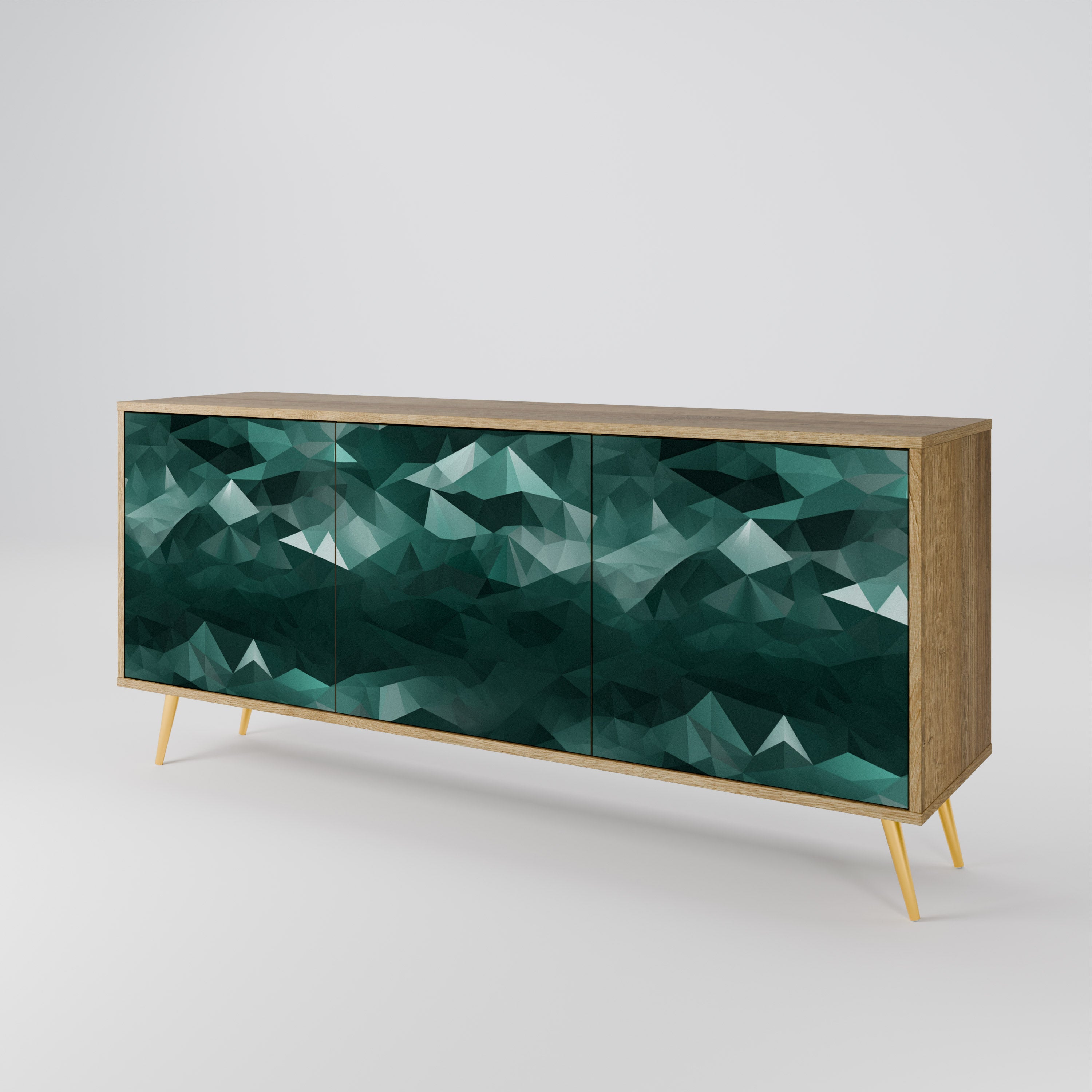 POLYGONAL FLOATING 3-Door Sideboard