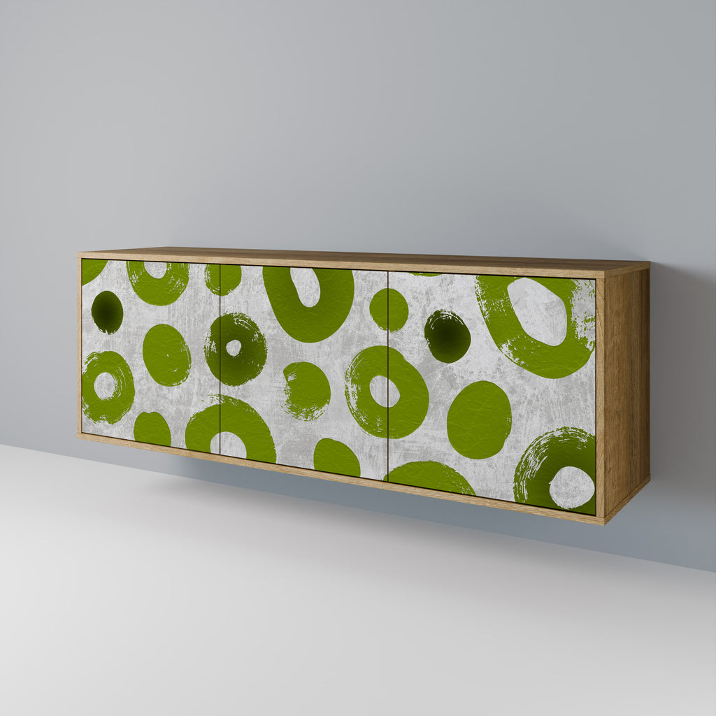 GREEN RHAPSODY 3-Door Sideboard in Oak Effect