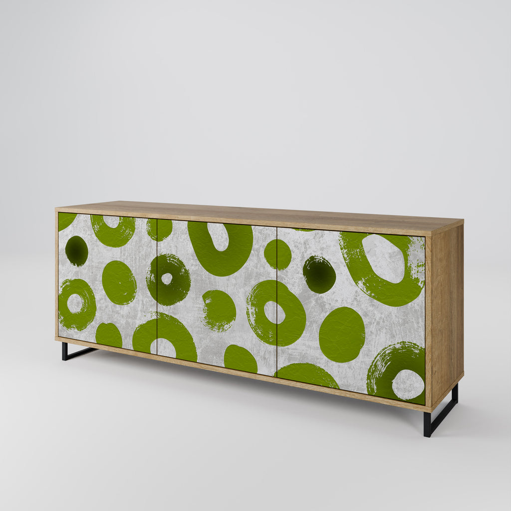 GREEN RHAPSODY 3-Door Sideboard in Oak Effect