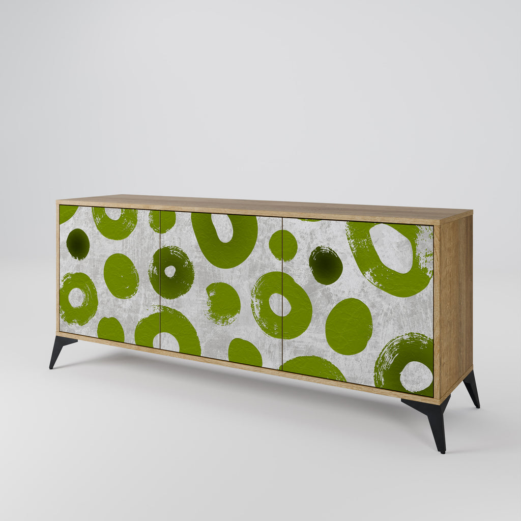 GREEN RHAPSODY 3-Door Sideboard in Oak Effect
